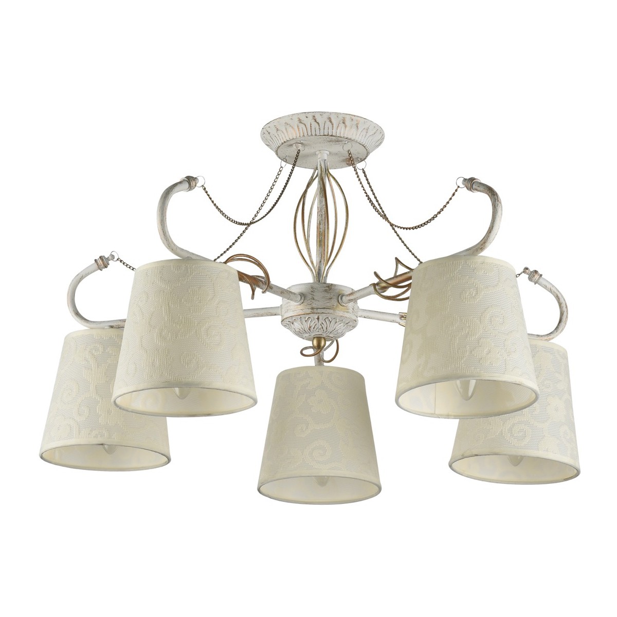 Потолочная люстра ID lamp Vilucchio 556/5PF-Whitepatina