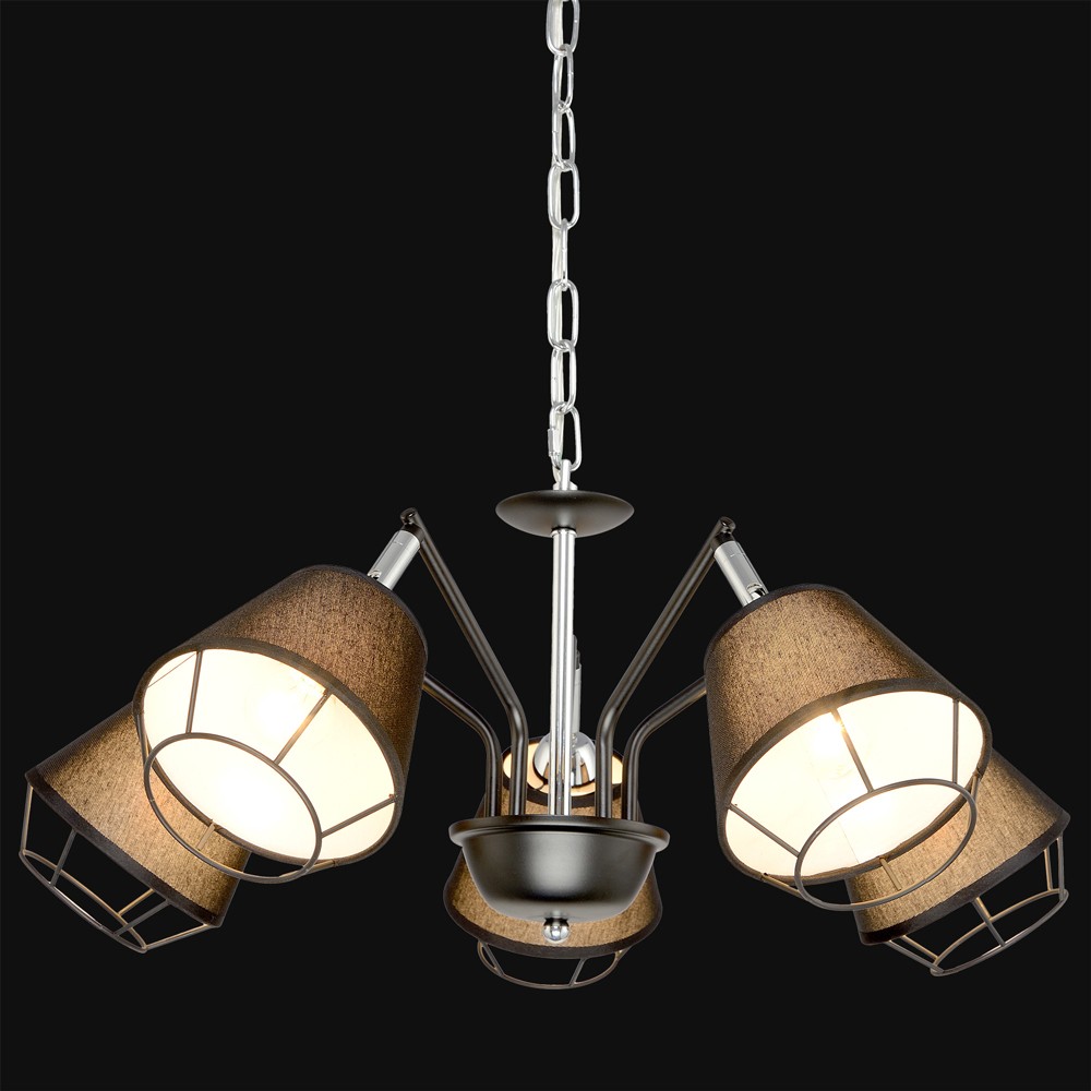 Подвесная люстра Максисвет 2-6577-5-BK+CR E14