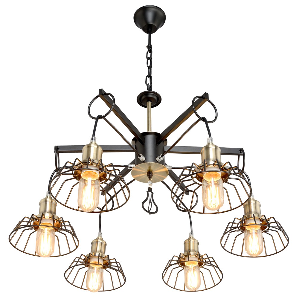 Подвесная люстра RiForma Cord 8711 2-8711-6-BK+AB E27