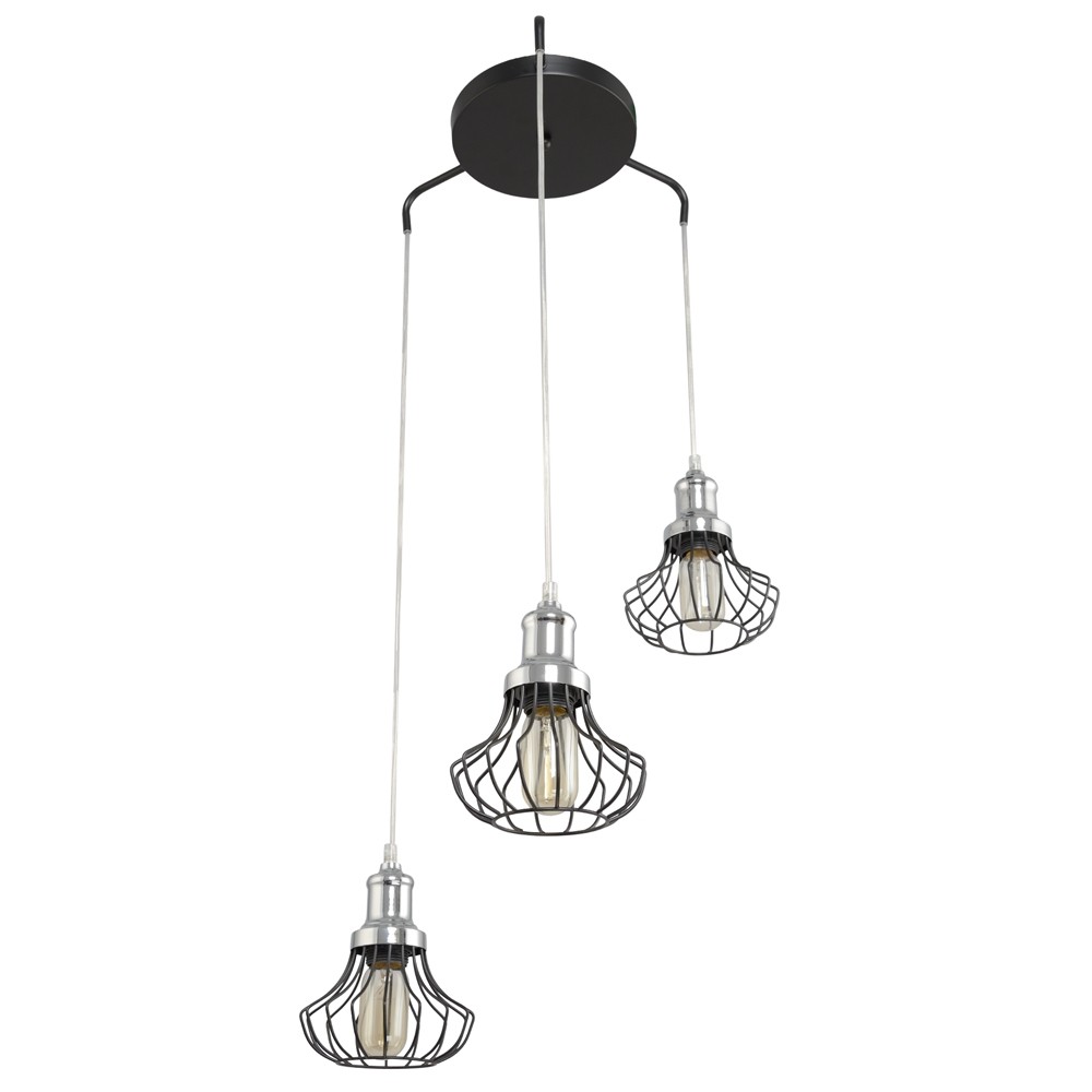 Светильник подвесной RiForma Contuor 8713 2-8713-3-BK+CR E27