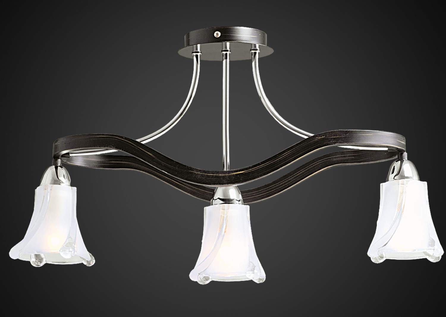 Потолочная люстра Максисвет 01003 01003/3 CR+DARK WENGUE