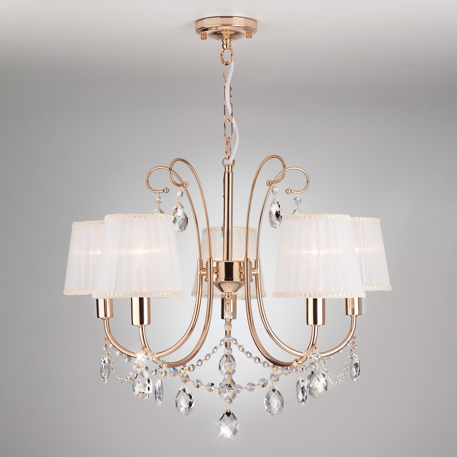 Подвесная люстра Eurosvet Emiliana 10087/5 золото/прозрачный хрусталь Strotskis