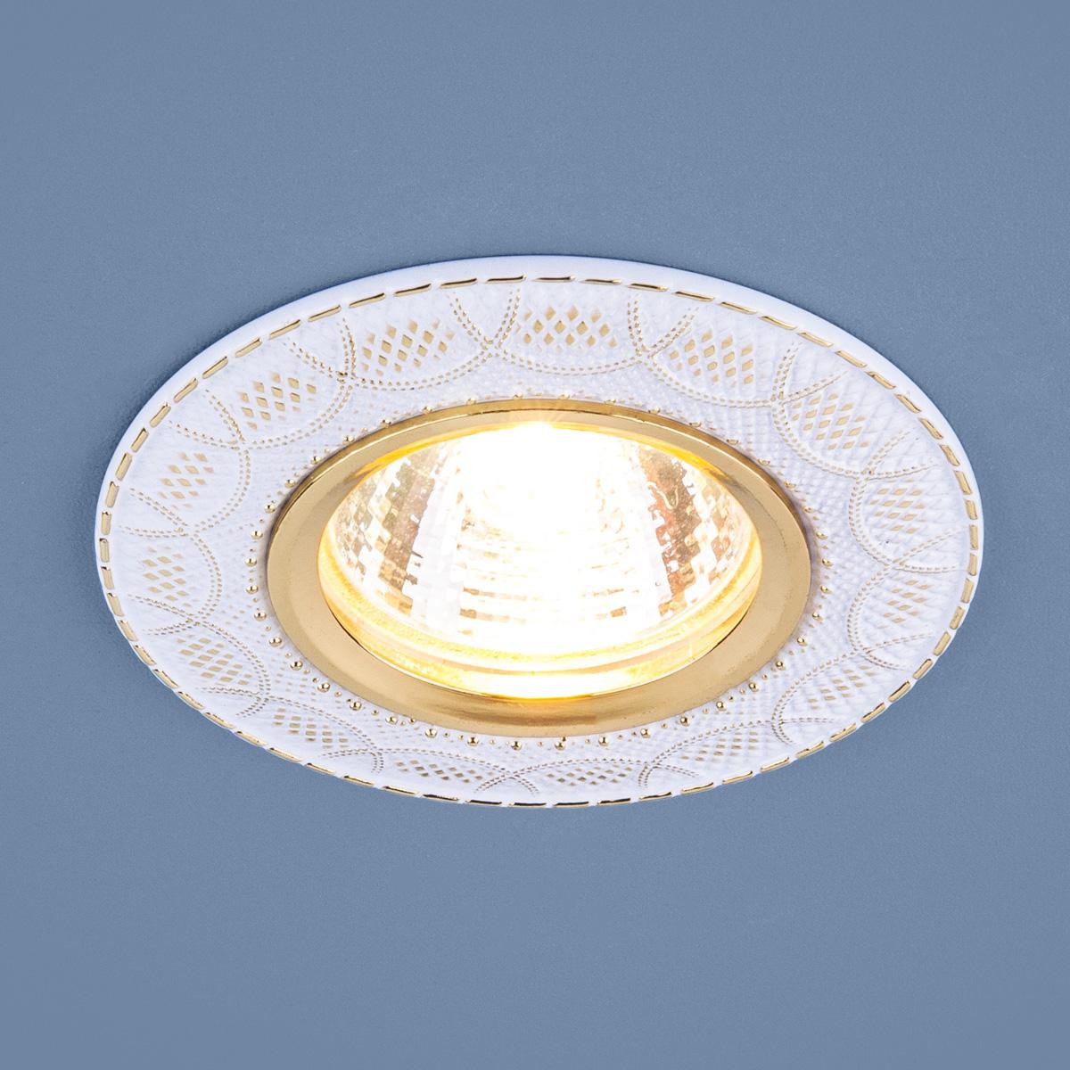 Встраиваемый светильник Elektrostandard 7010 7010 MR16 WH/GD белый/золото