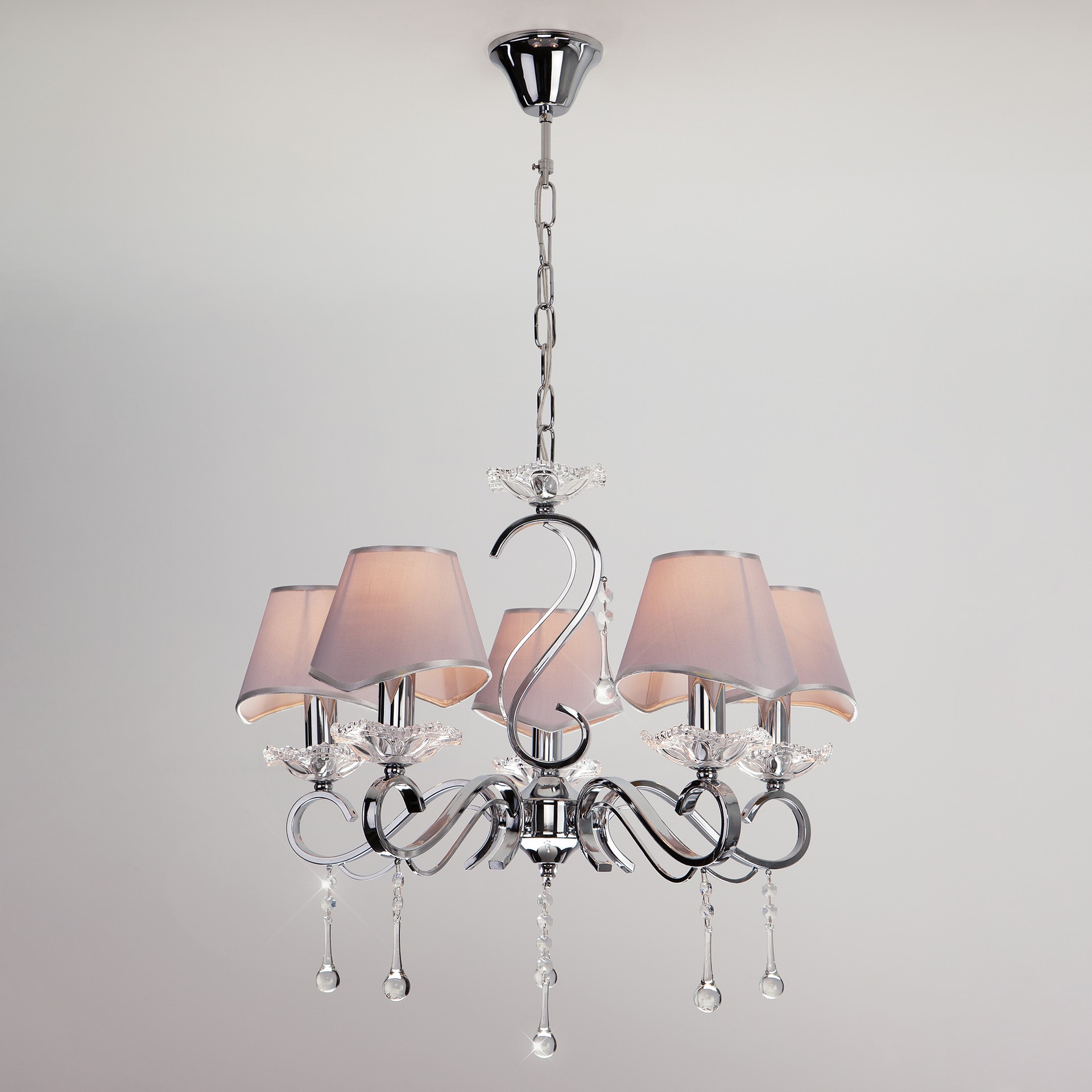 Подвесная люстра Eurosvet Kelly 10085/5 хром/прозрачный хрусталь Strotskis