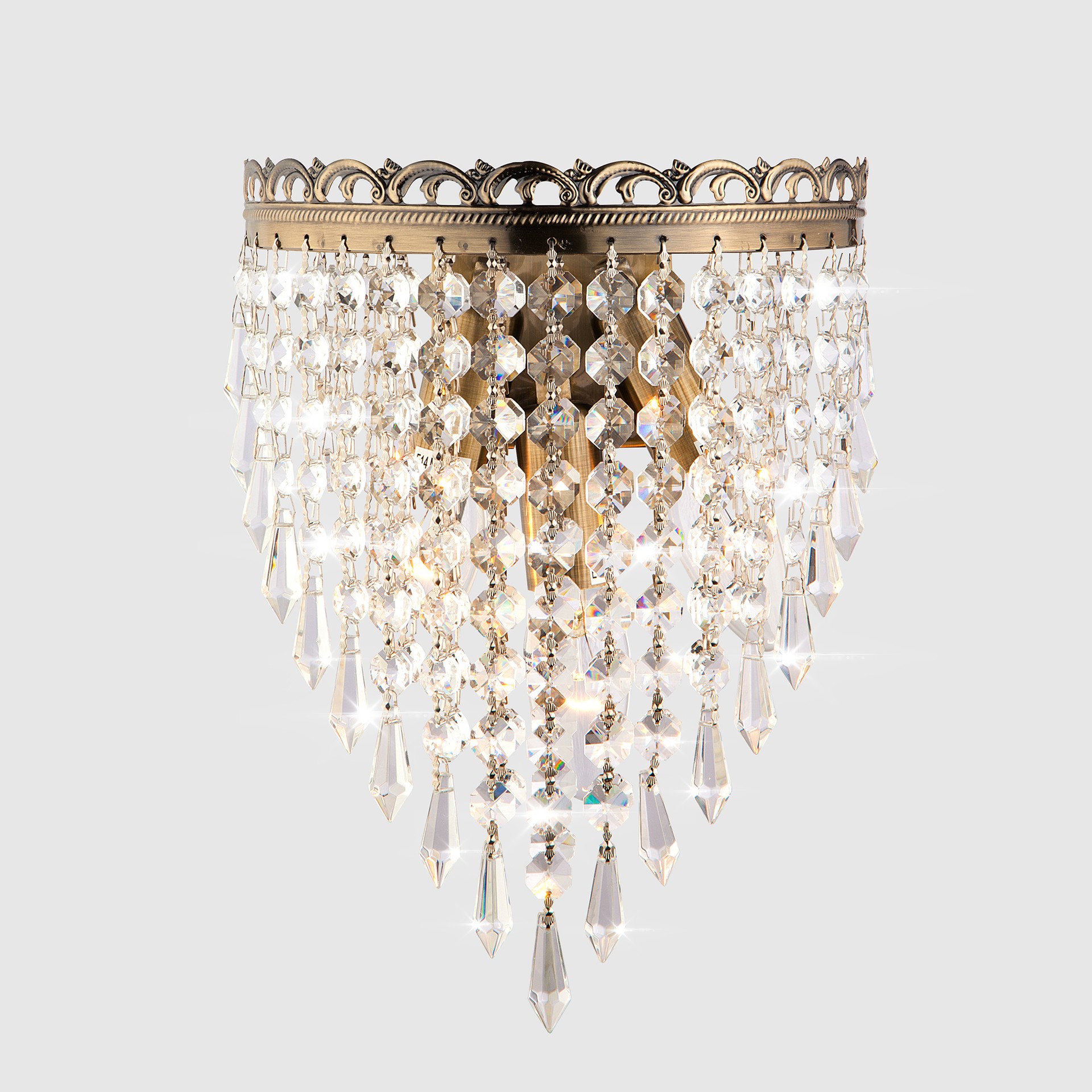 Настенное бра Eurosvet 10016 10016/3 античная бронза/прозрачный хрусталь Strotskis