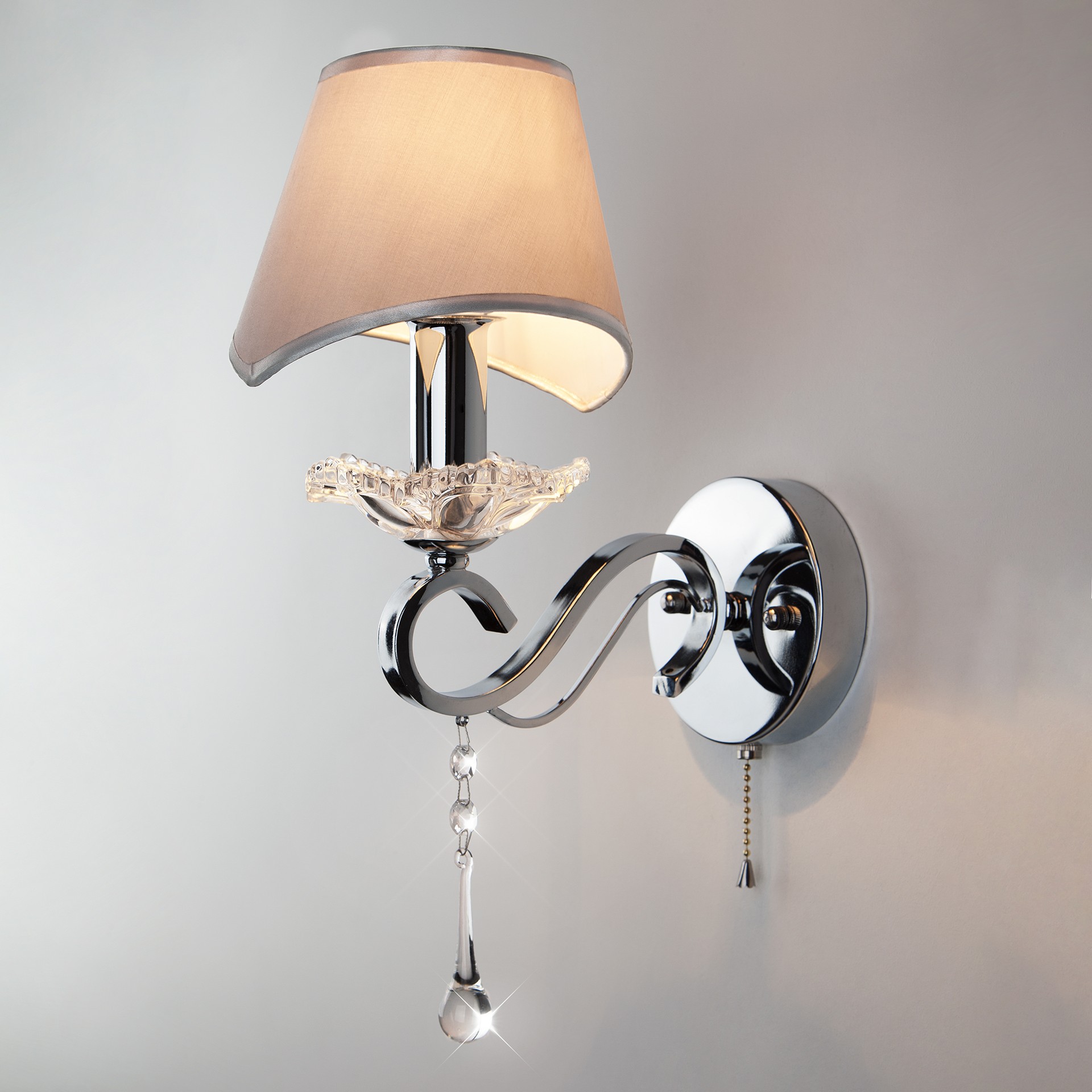 Настенное бра Eurosvet Kelly 10085/1 хром/прозрачный хрусталь Strotskis