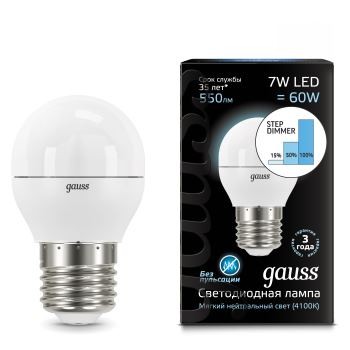 Светодиодная лампа Gauss Step dimmable 105102207-S