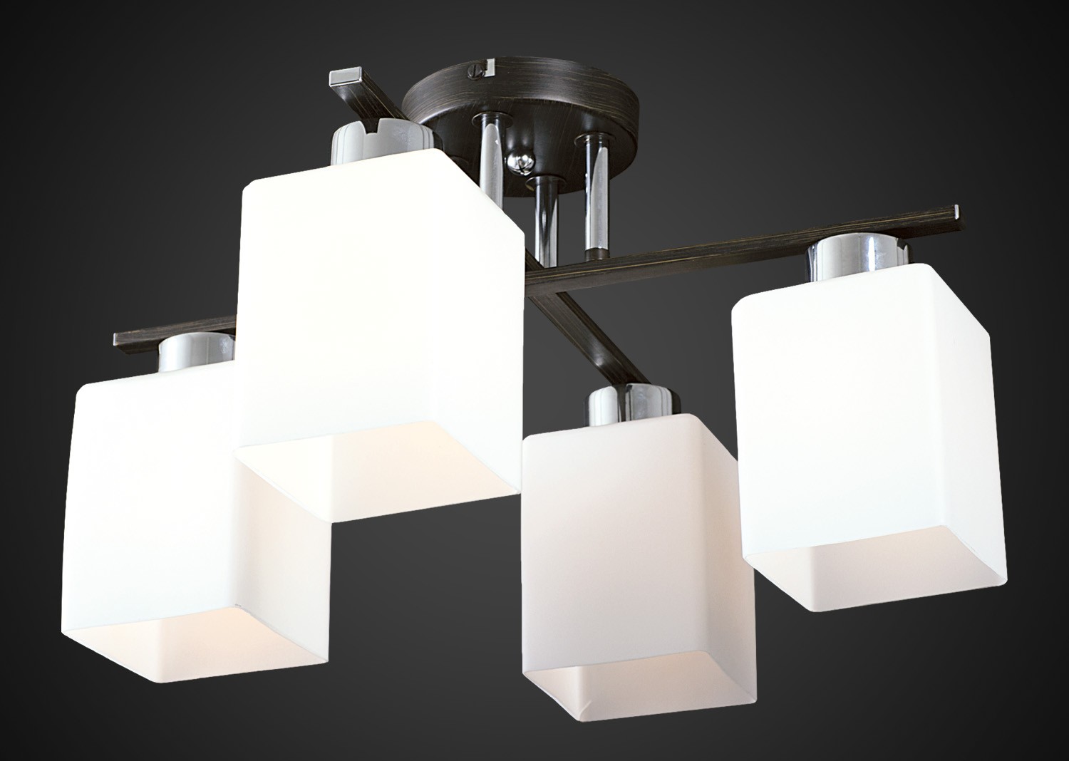 Потолочная люстра Максисвет 6101 1-6101-4-CR+DWE E27