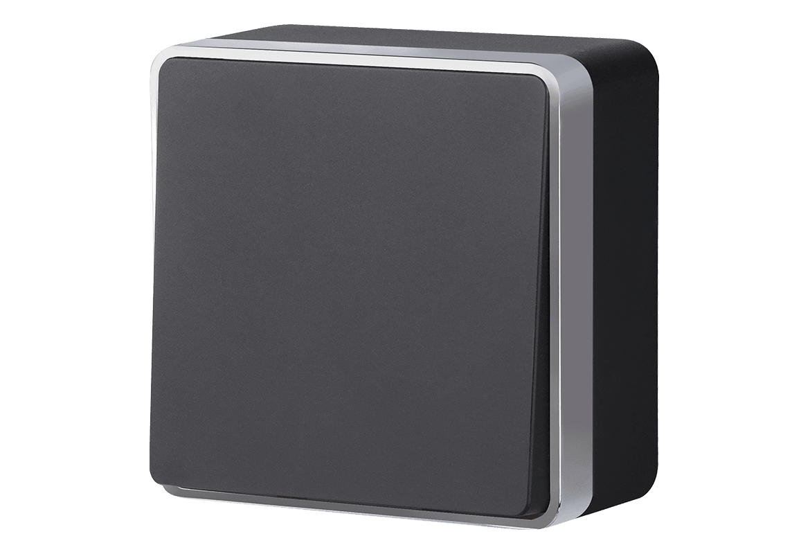 Выключатель Werkel WL15-01-01/ Выключатель одноклавишный Gallant (черный с серебром)