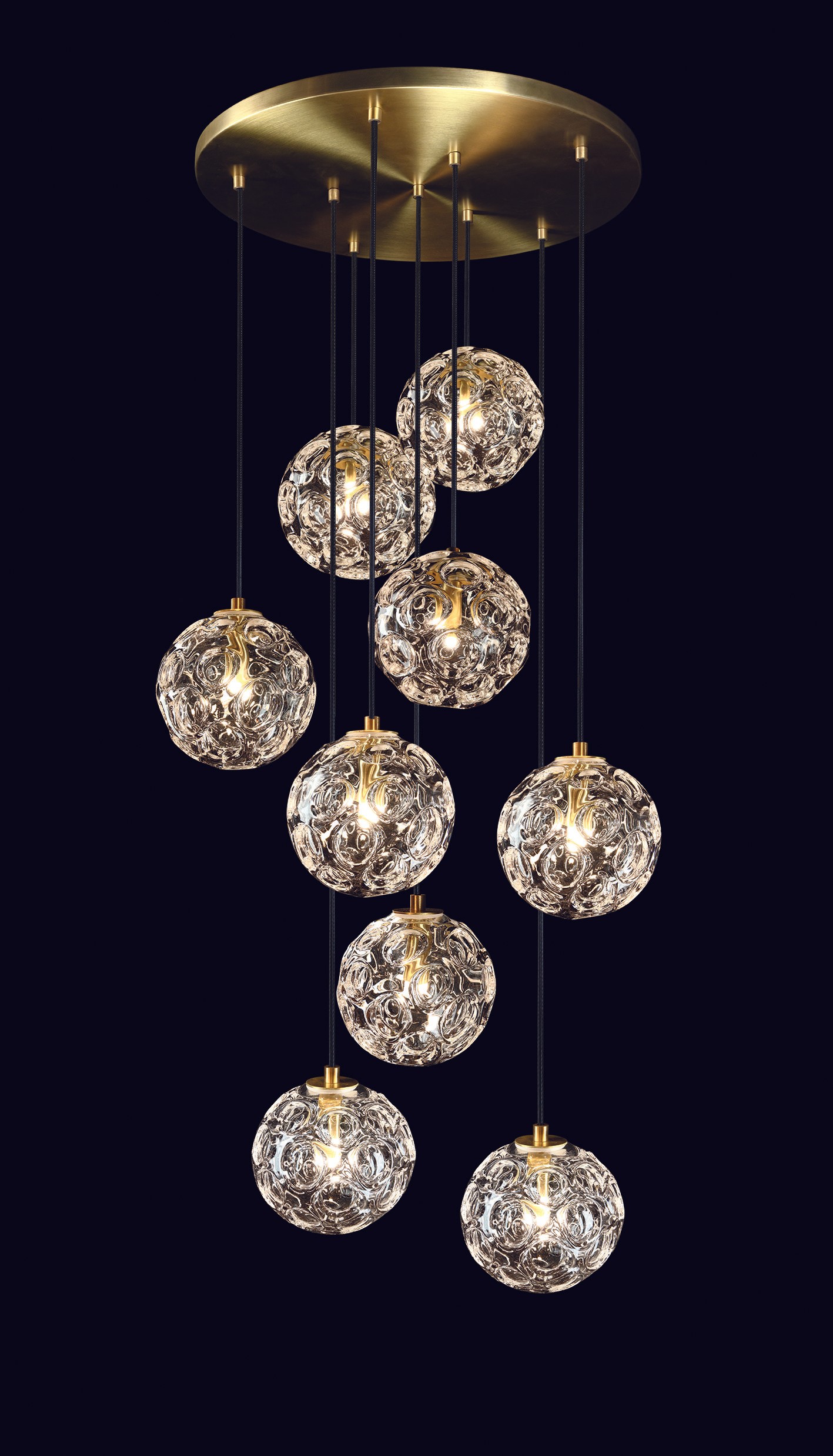 Светильник подвесной Glassburg­ Luna LUNA 150 round 9-base-570 mm