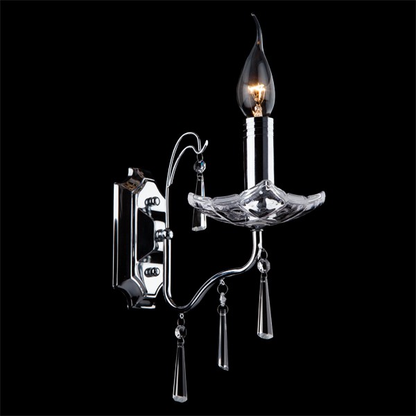 Настенное бра Eurosvet 3907 3907/1 хром/прозрачный хрусталь Strotskis