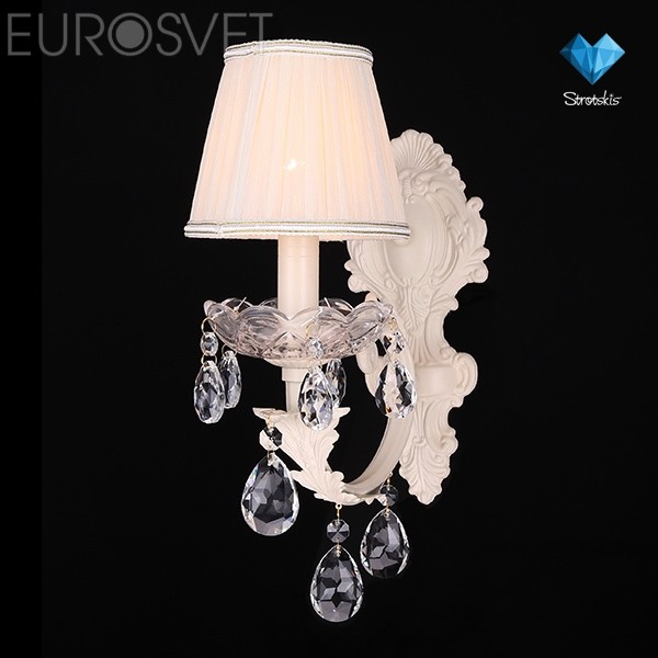 Бра Eurosvet Элиан 10056/1 бежевый/прозрачный хрусталь