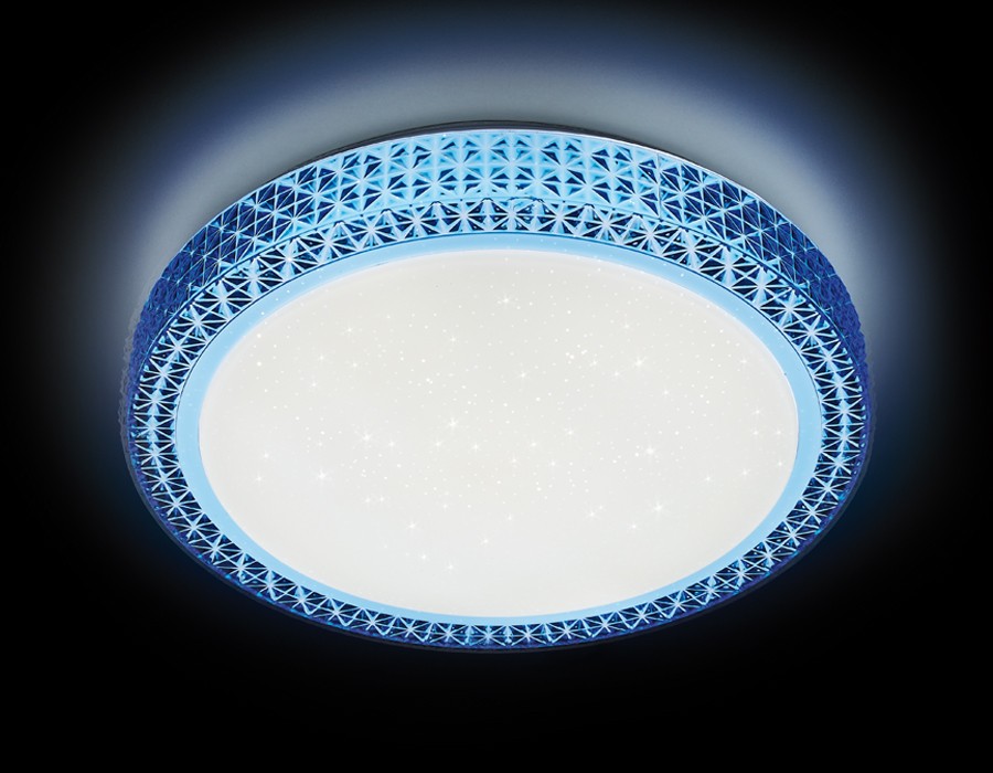 Потолочный светодиодный светильник Ambrella Orbital Crystal F85 BL 48W D400