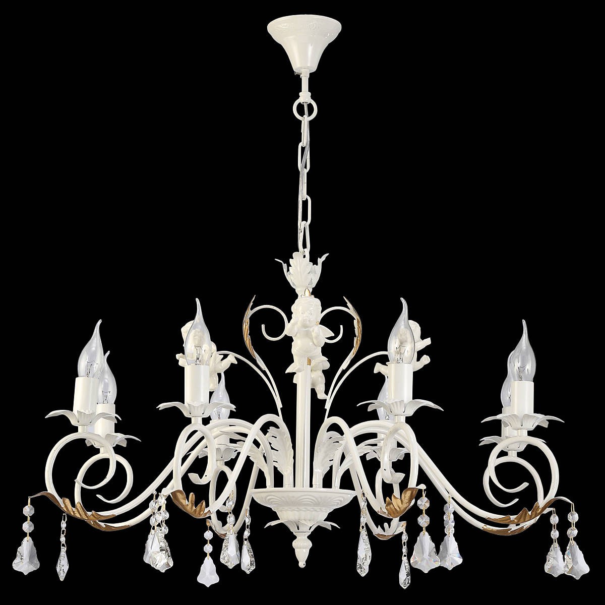 Подвесная люстра Natali Kovaltseva Jennifer JENNIFER II 11372/8C IVORY GOLD,CER