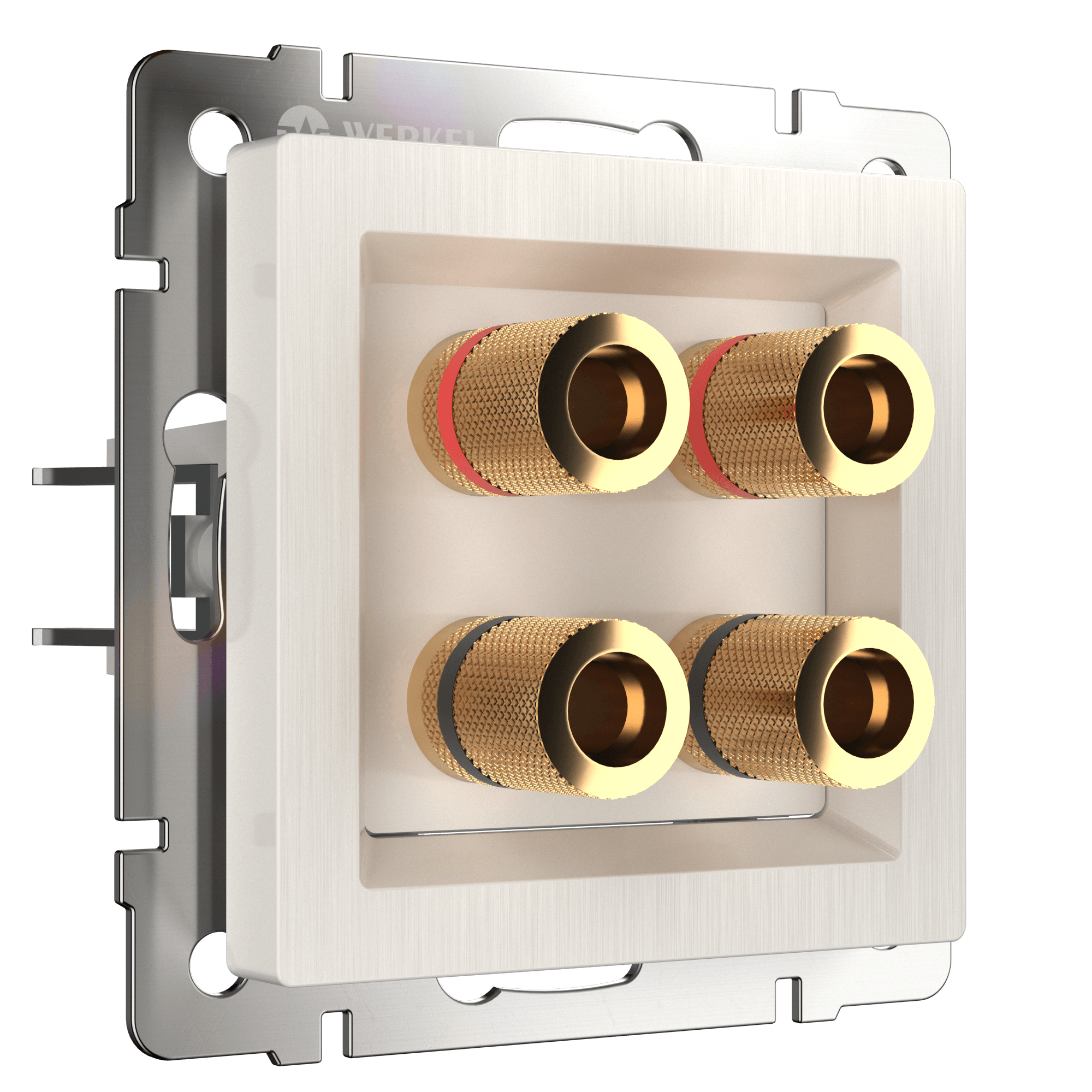 Розетка Werkel WL13-AUDIOx4 / Акустическая розетка (перламутровый рифленый)