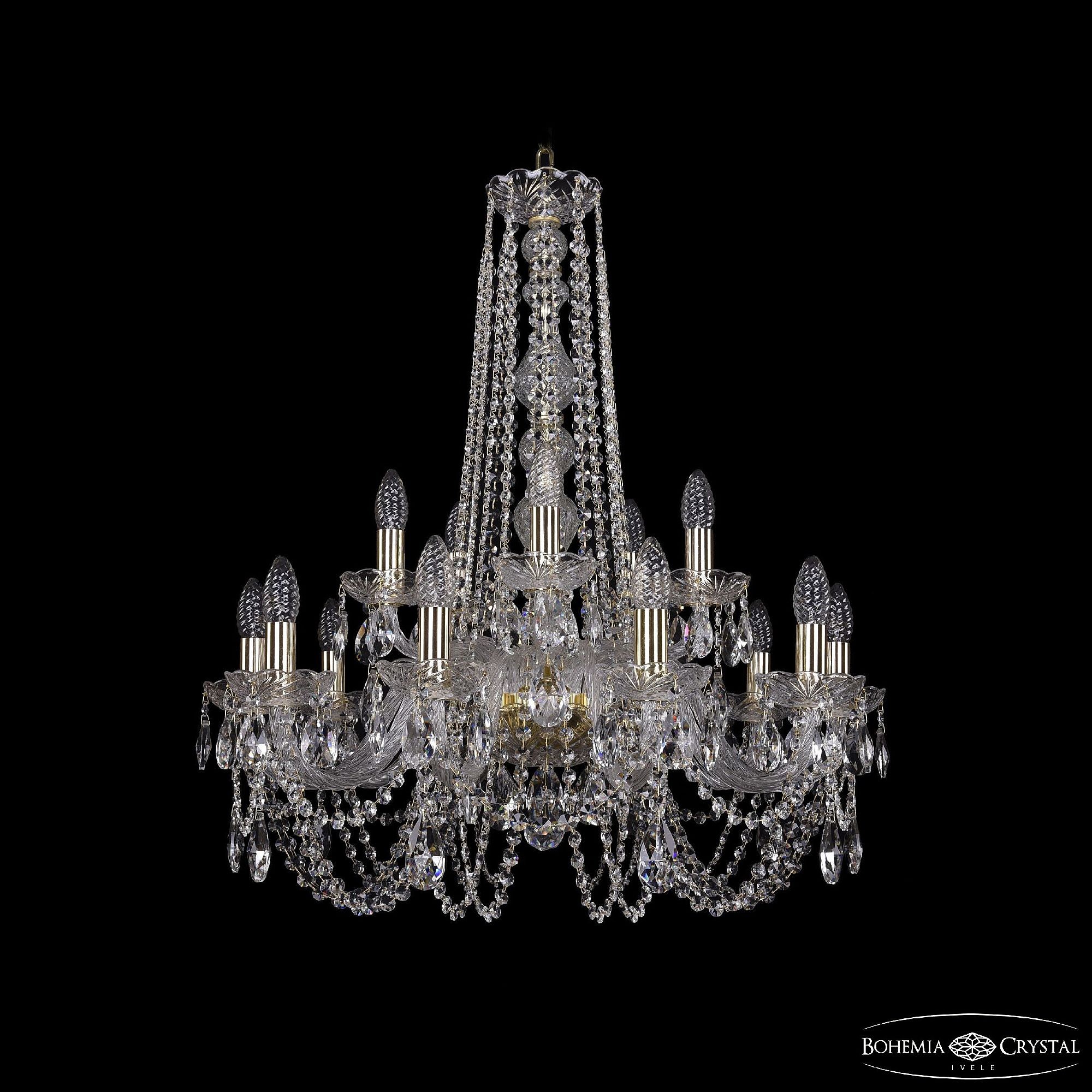 Подвесная хрустальная люстра 1402 Bohemia 1402/10+5/240/h-75 G