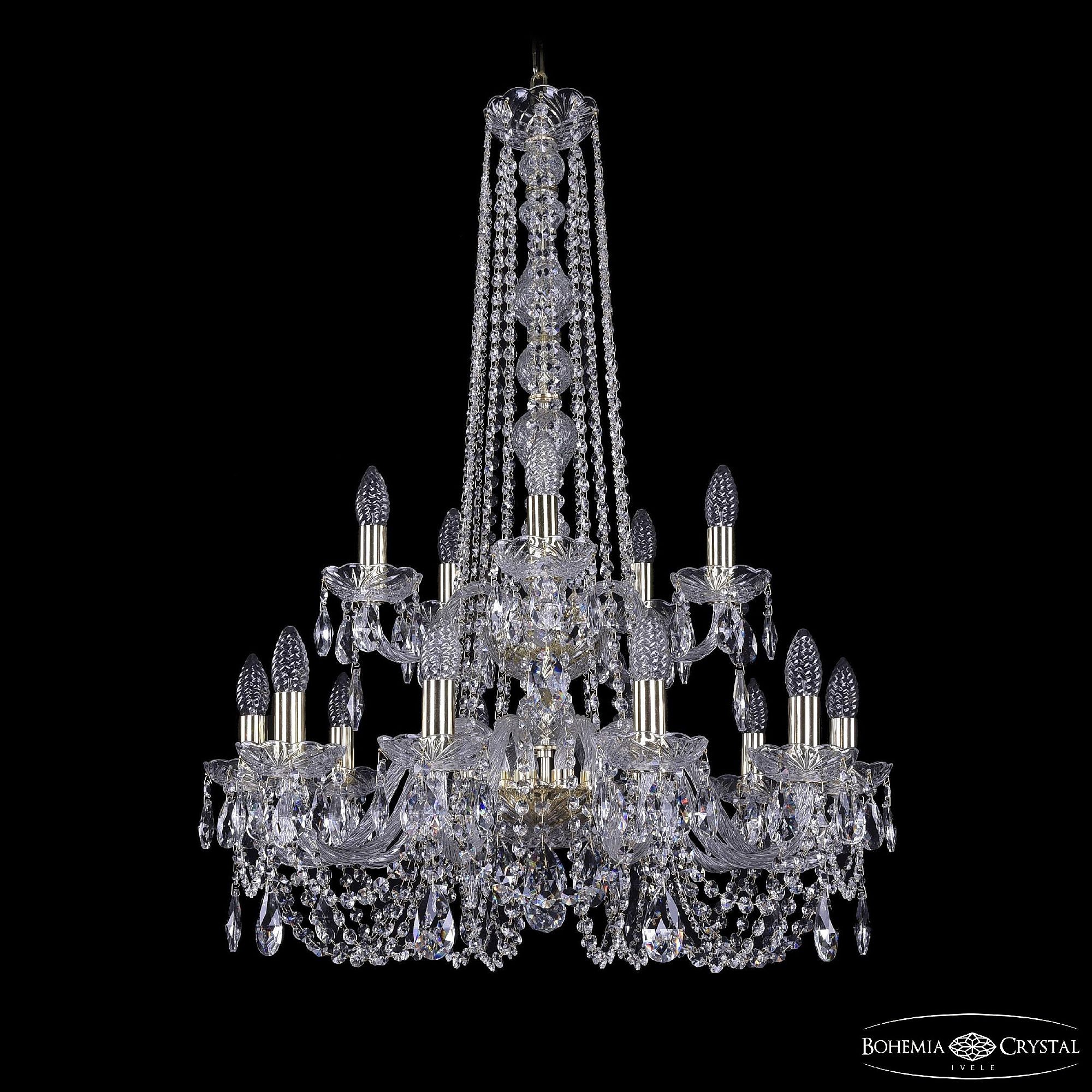 Подвесная хрустальная люстра 1402 Bohemia 1402/10+5/240/h-90/2d G