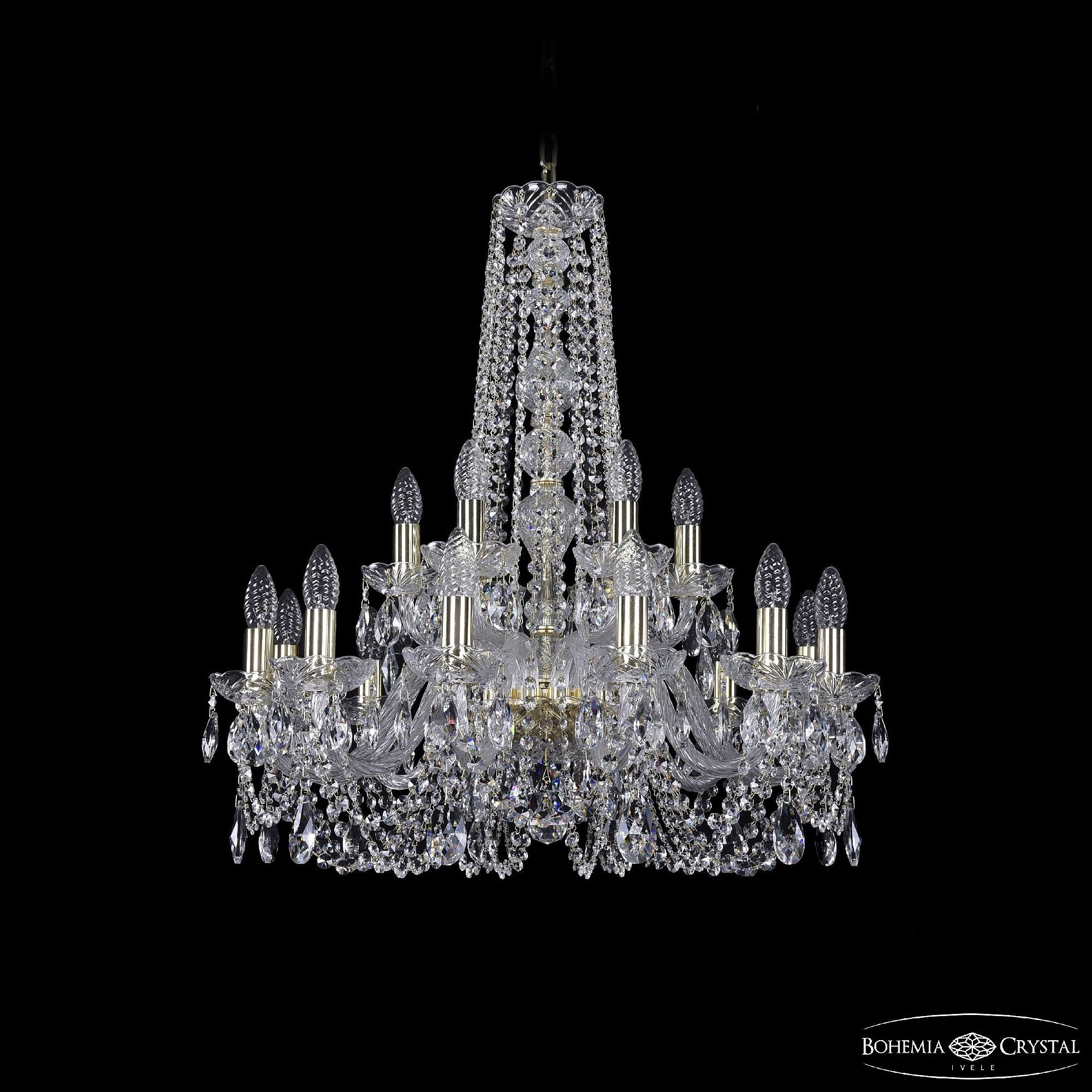 Подвесная хрустальная люстра 1402 Bohemia 1402/12+6/240/h-75 G