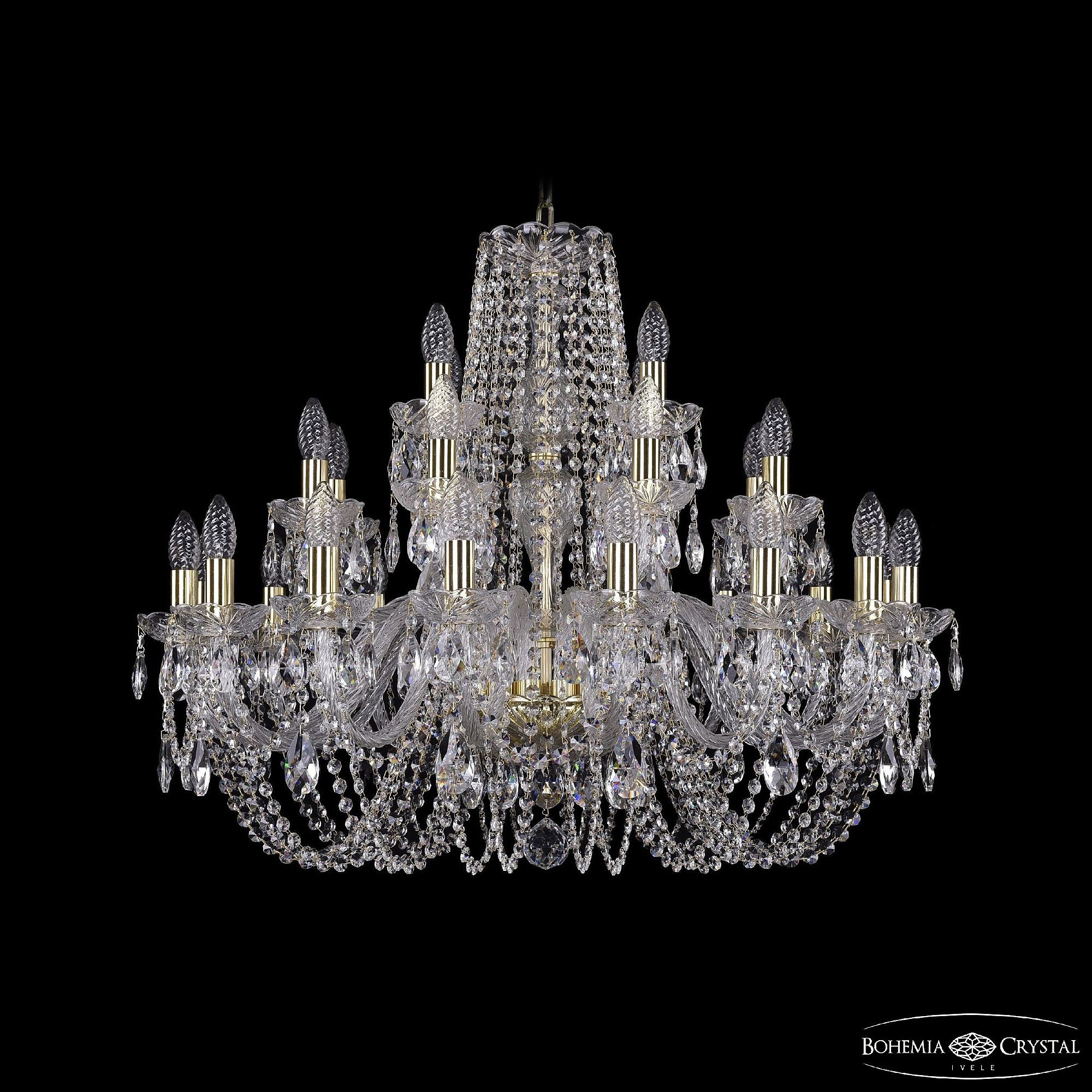 Подвесная хрустальная люстра 1402 Bohemia 1402/16+8+4/300 G