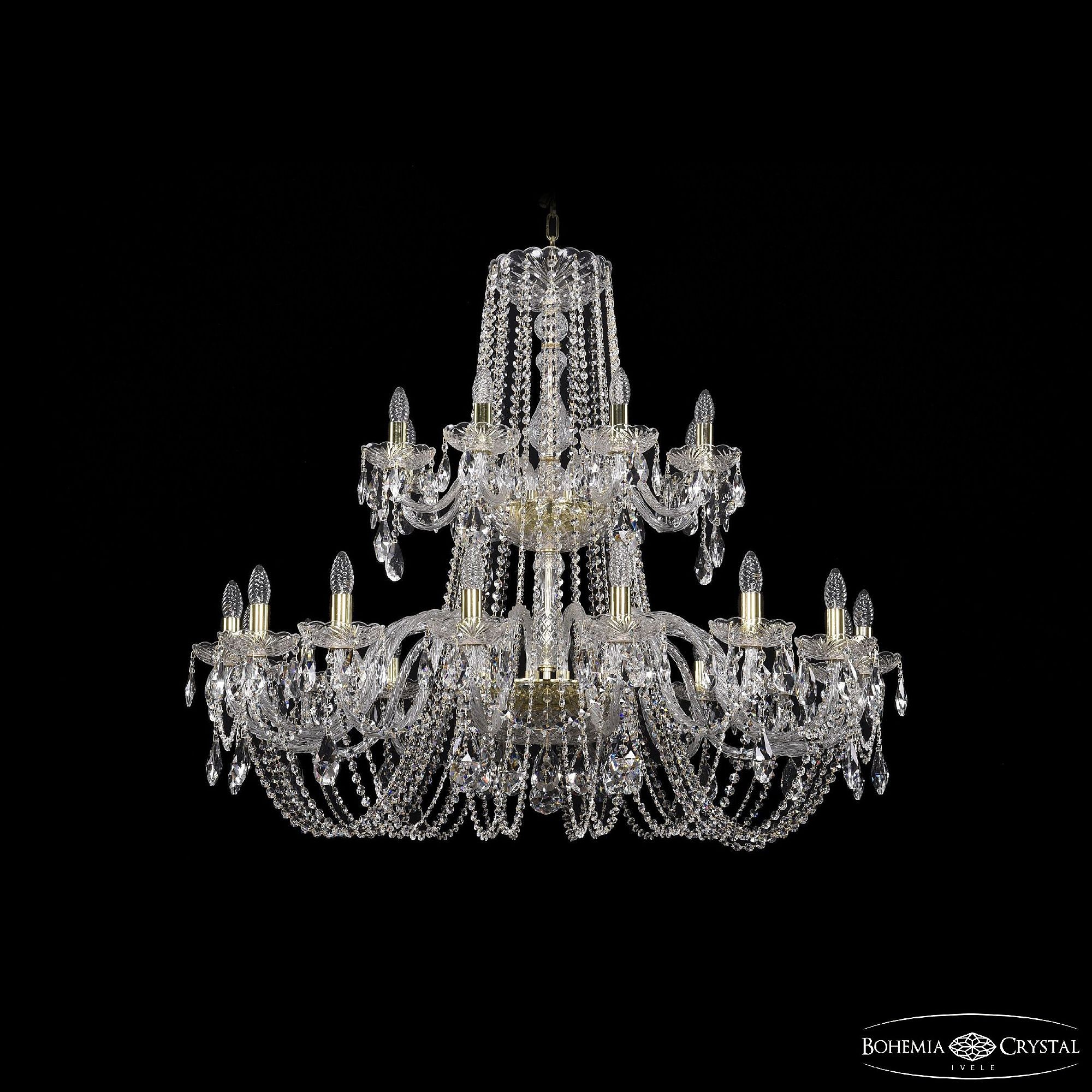 Подвесная хрустальная люстра 1402 Bohemia 1402/16+8/400/2d G