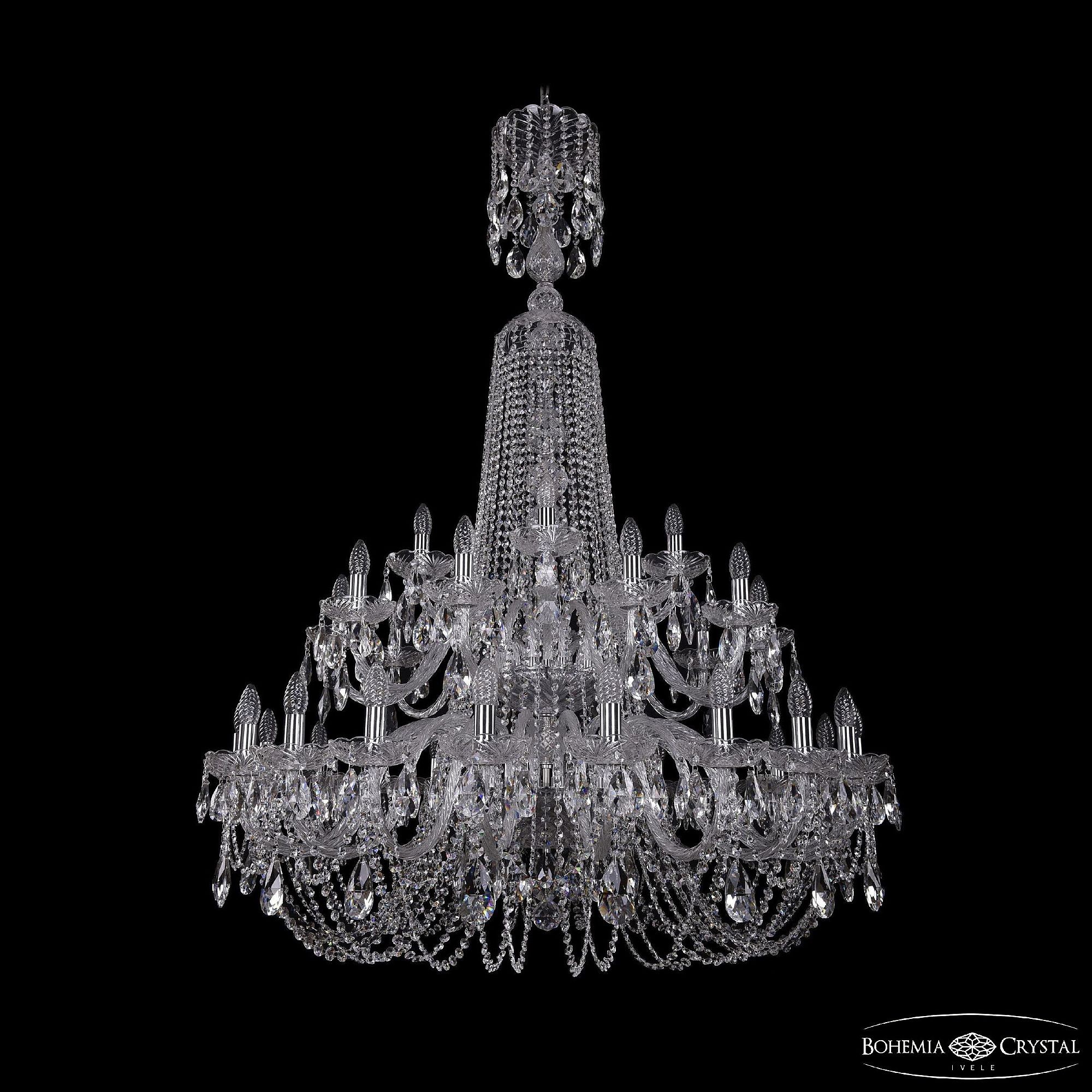 Подвесная хрустальная люстра 1402 Bohemia 1402/20+10+5/400/XL-160/2d Ni