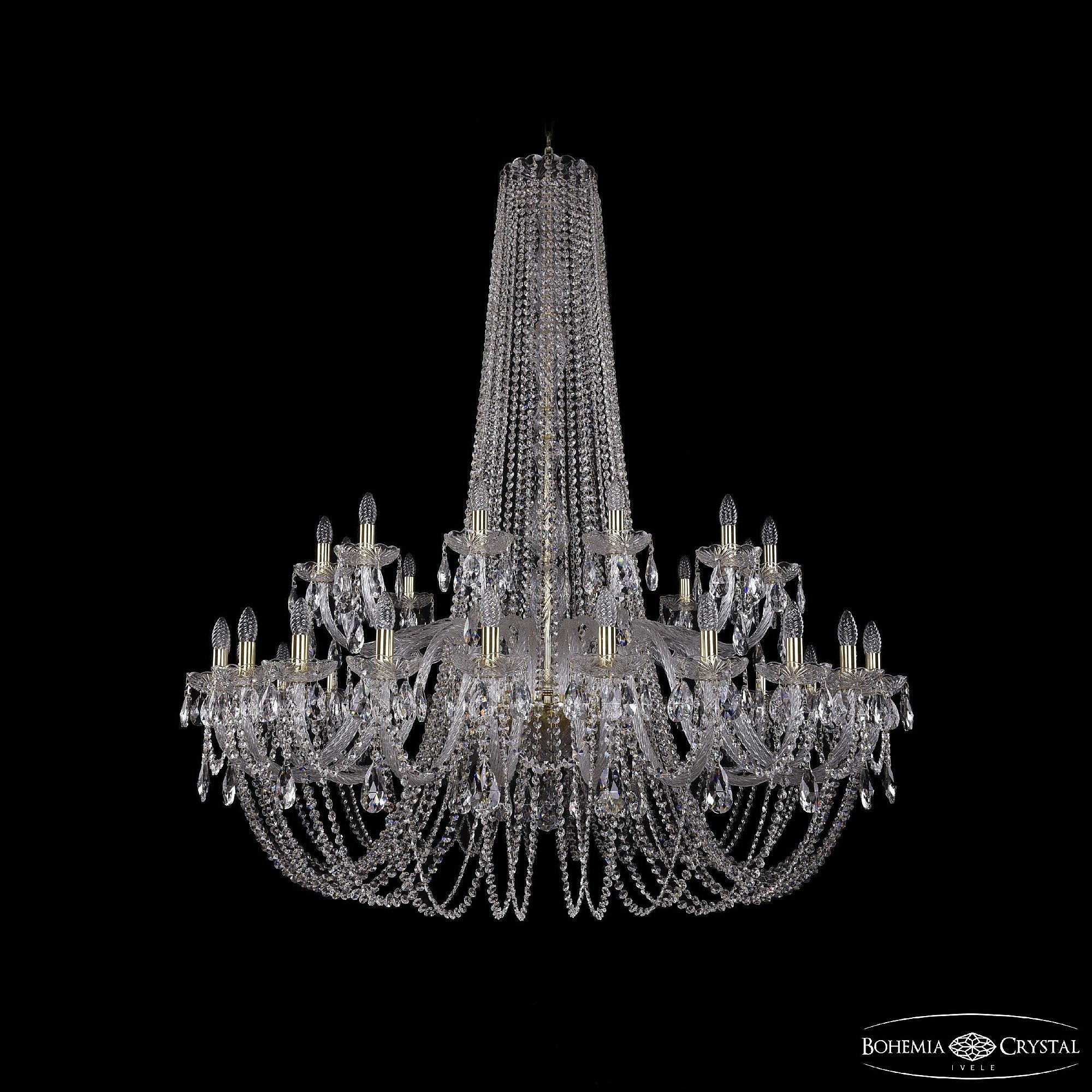 Подвесная хрустальная люстра 1402 Bohemia 1402/24+12/530/h-160 G