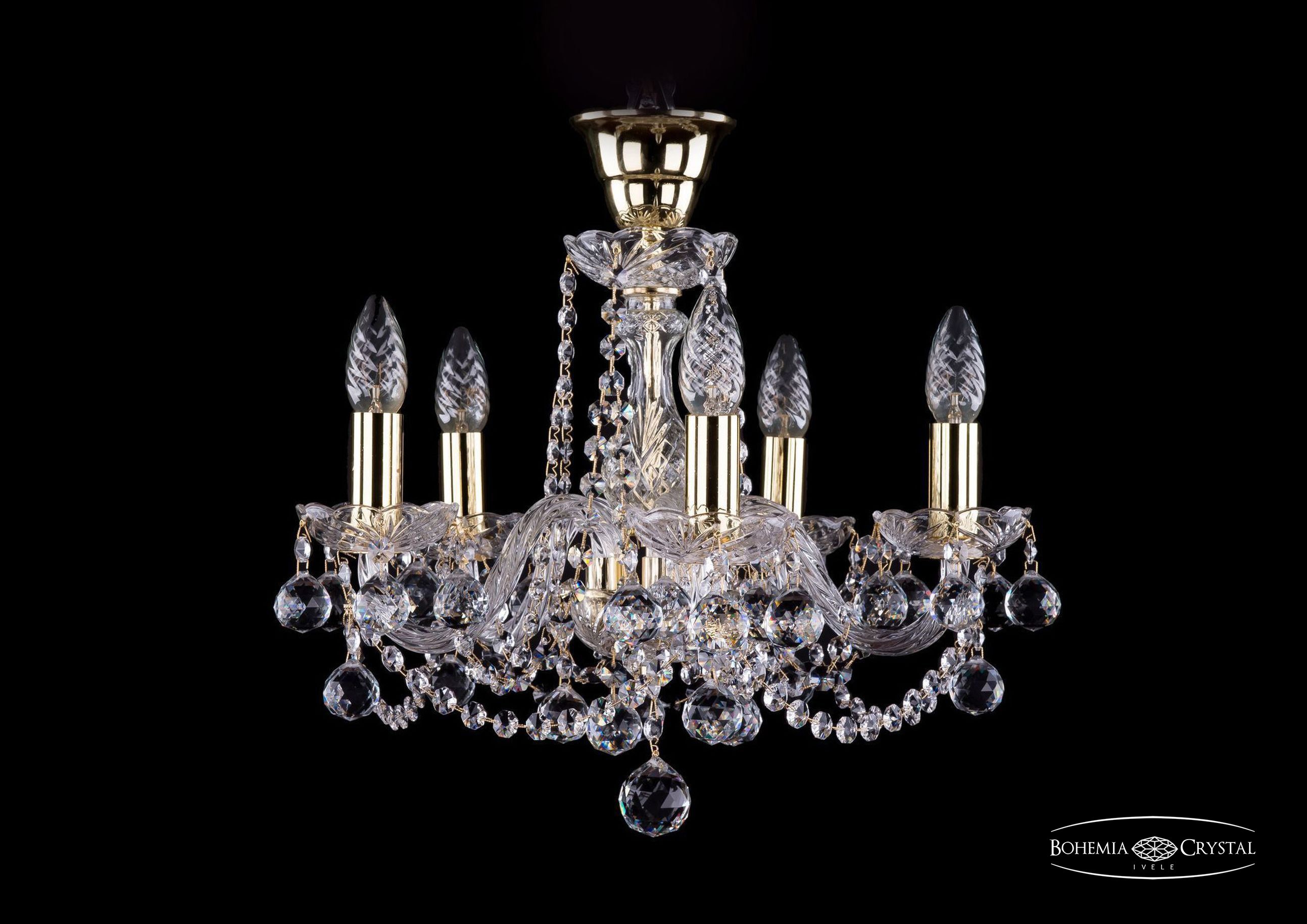 Потолочная хрустальная люстра Bohemia 1402 1402/5/141 G Balls tube