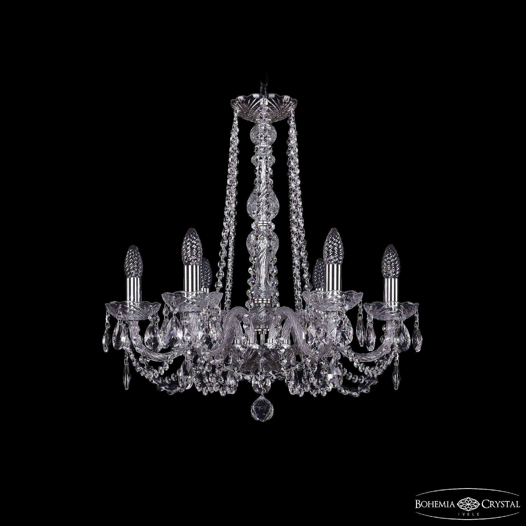 Подвесная хрустальная люстра 1402 Bohemia 1402/6/195/h-58 Ni