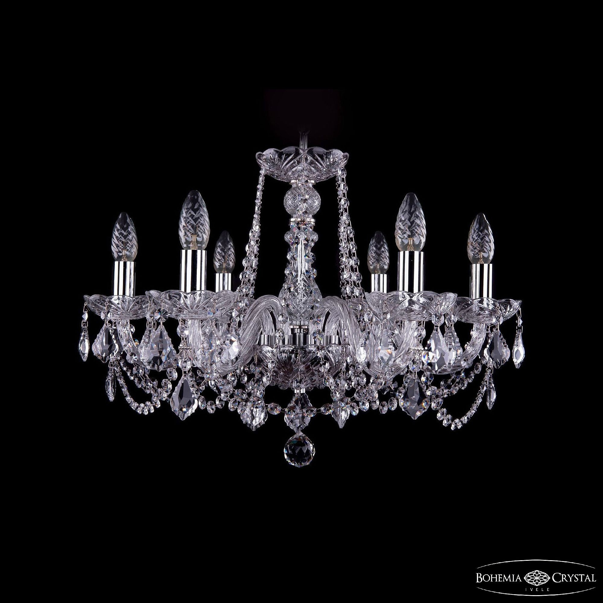 Подвесная хрустальная люстра 1402 Bohemia 1402/6/195 Ni Leafs