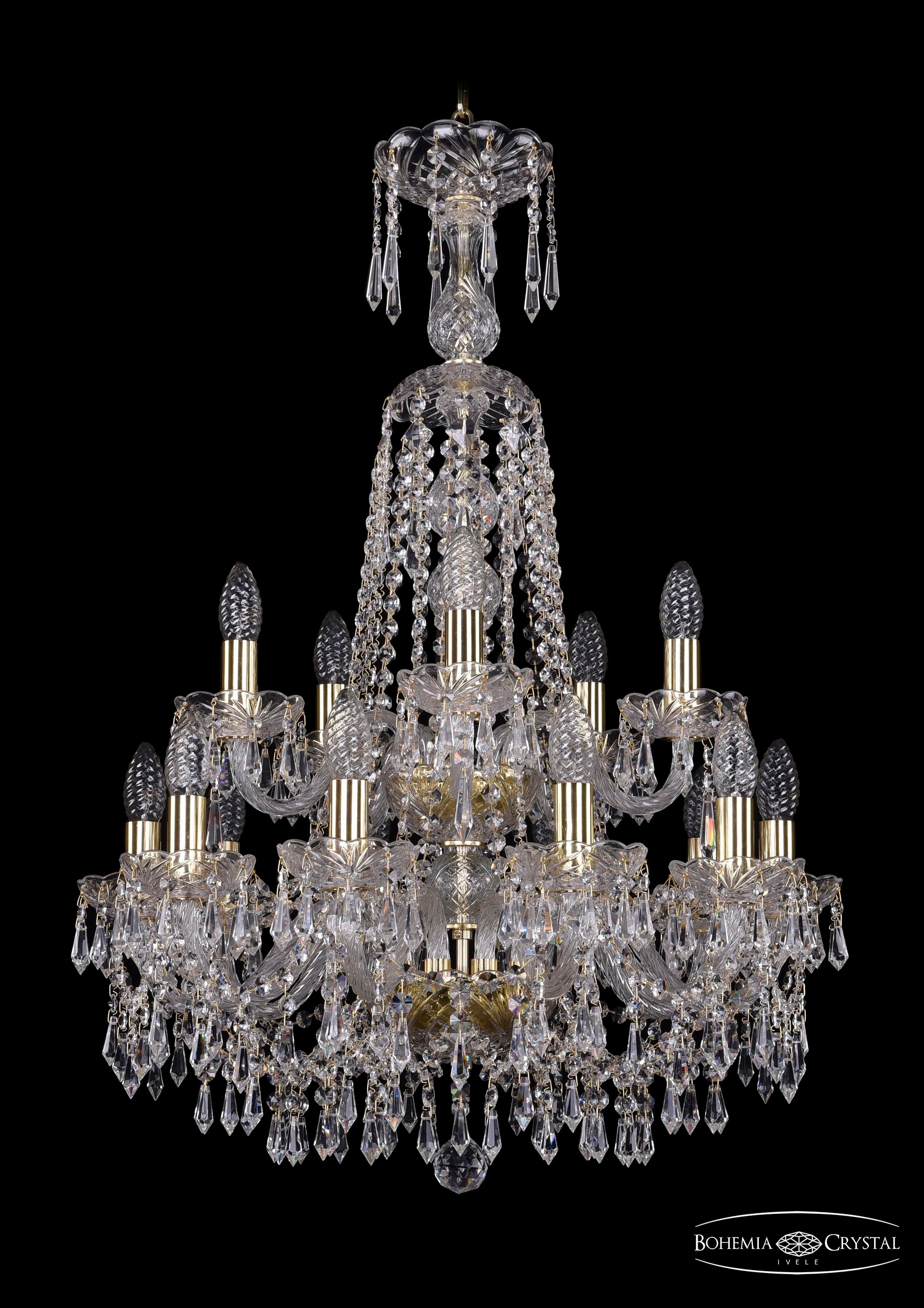Подвесная хрустальная люстра 1403 Bohemia 1403/10+5/195/XL-84/2d G