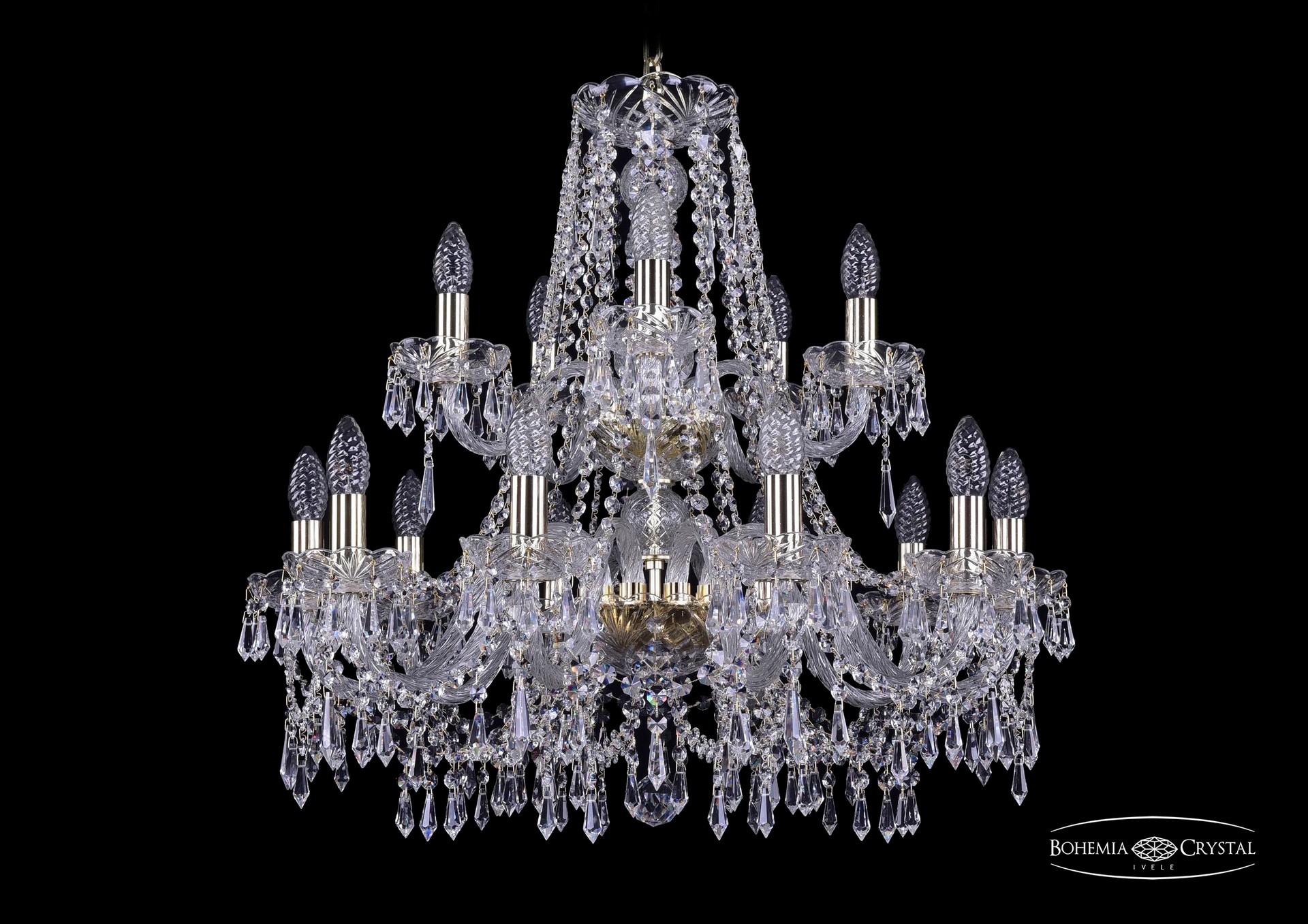 Подвесная хрустальная люстра 1403 Bohemia 1403/10+5/240/2d G