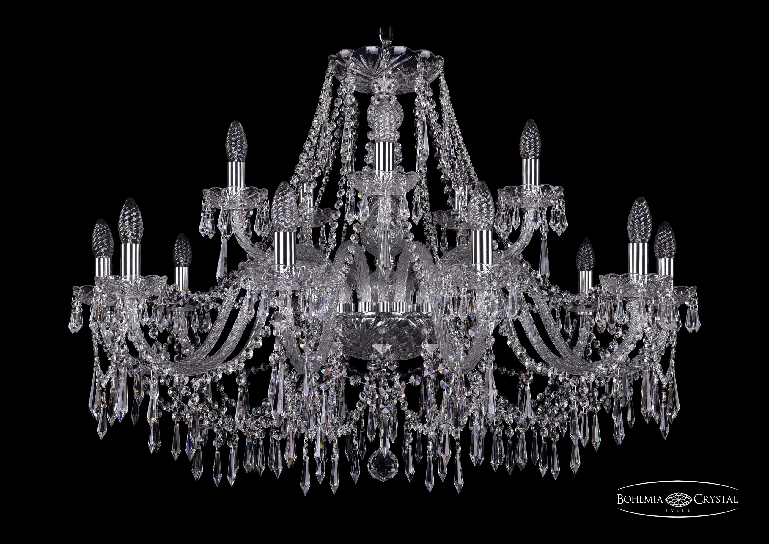 Подвесная хрустальная люстра 1403 Bohemia 1403/10+5/360 Ni