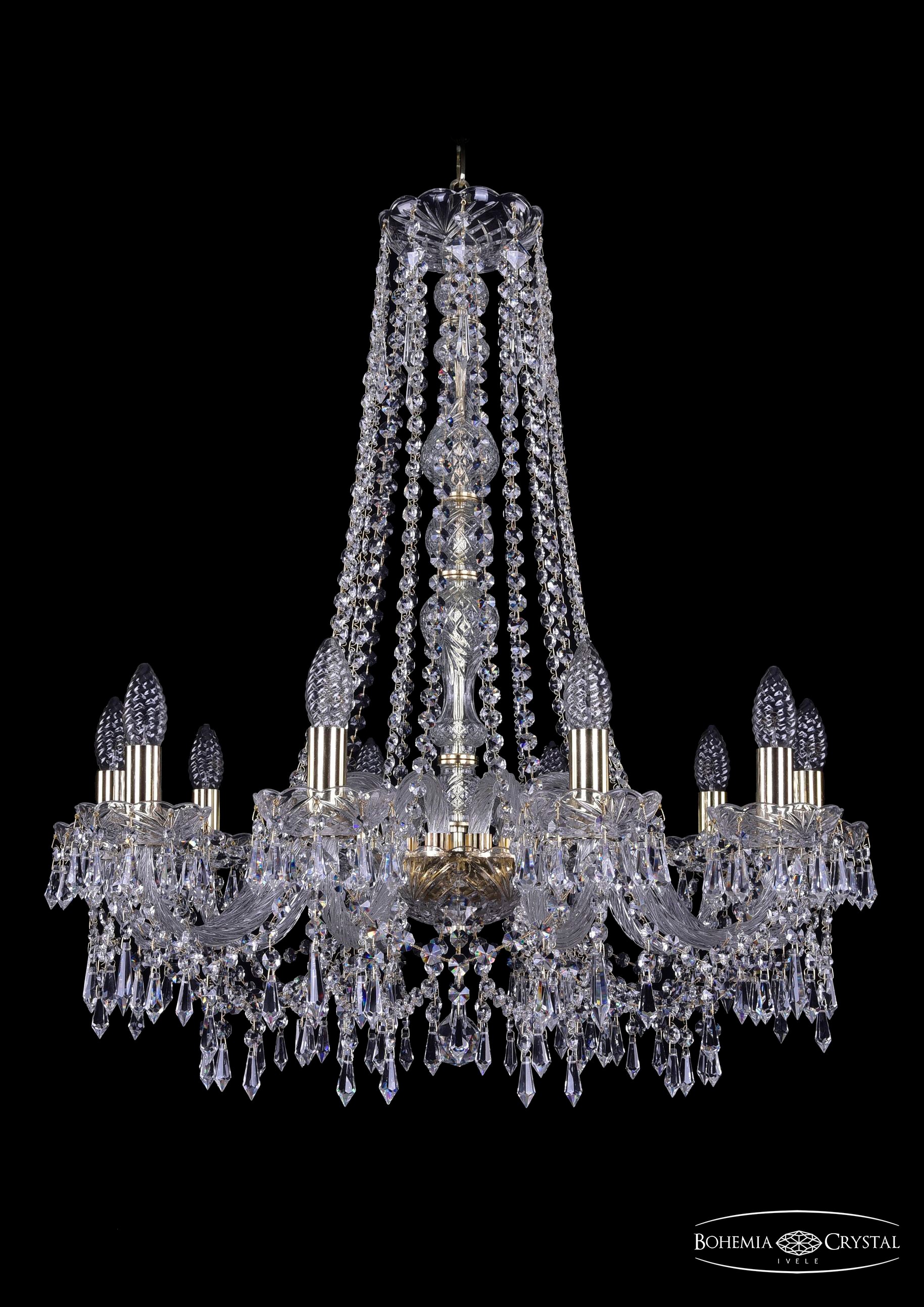 Подвесная хрустальная люстра 1403 Bohemia 1403/10/240/h-76 G
