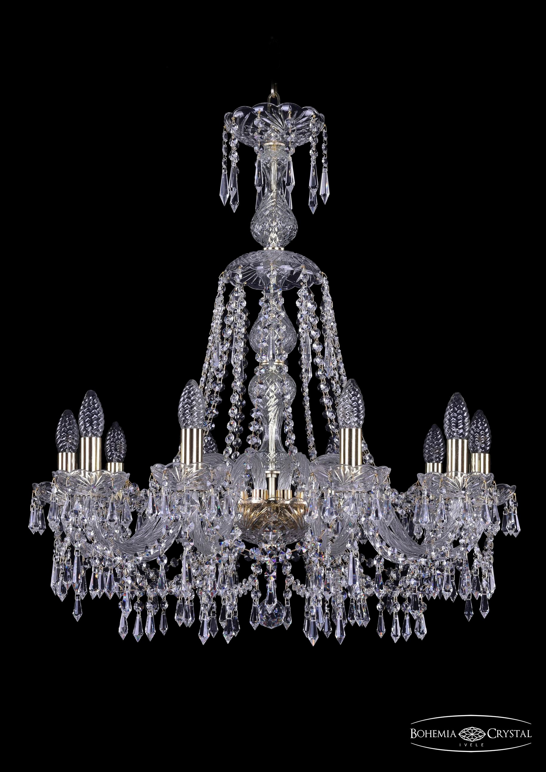 Подвесная хрустальная люстра 1403 Bohemia 1403/10/240/XL-75 G