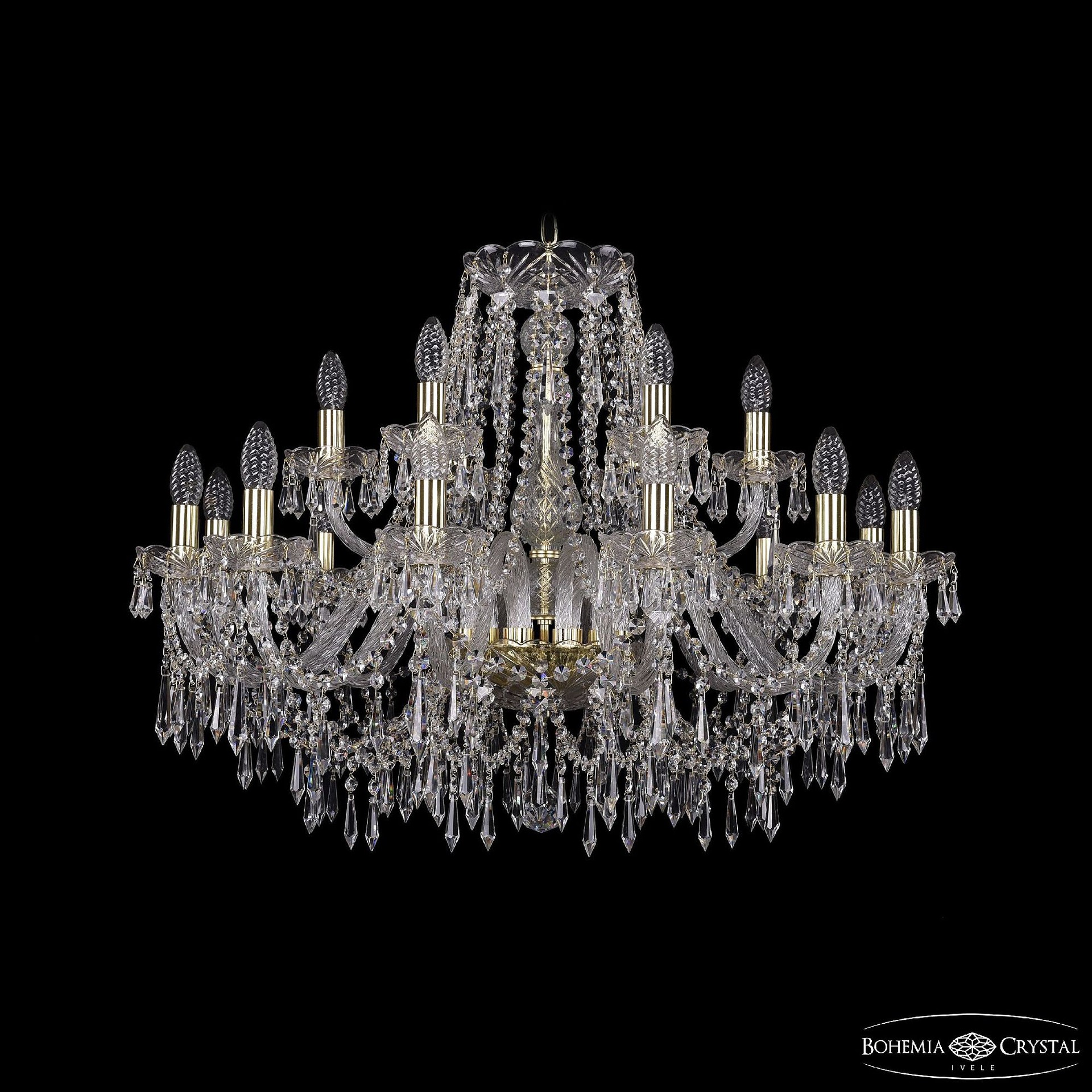 Подвесная хрустальная люстра 1403 Bohemia 1403/12+6/300 G