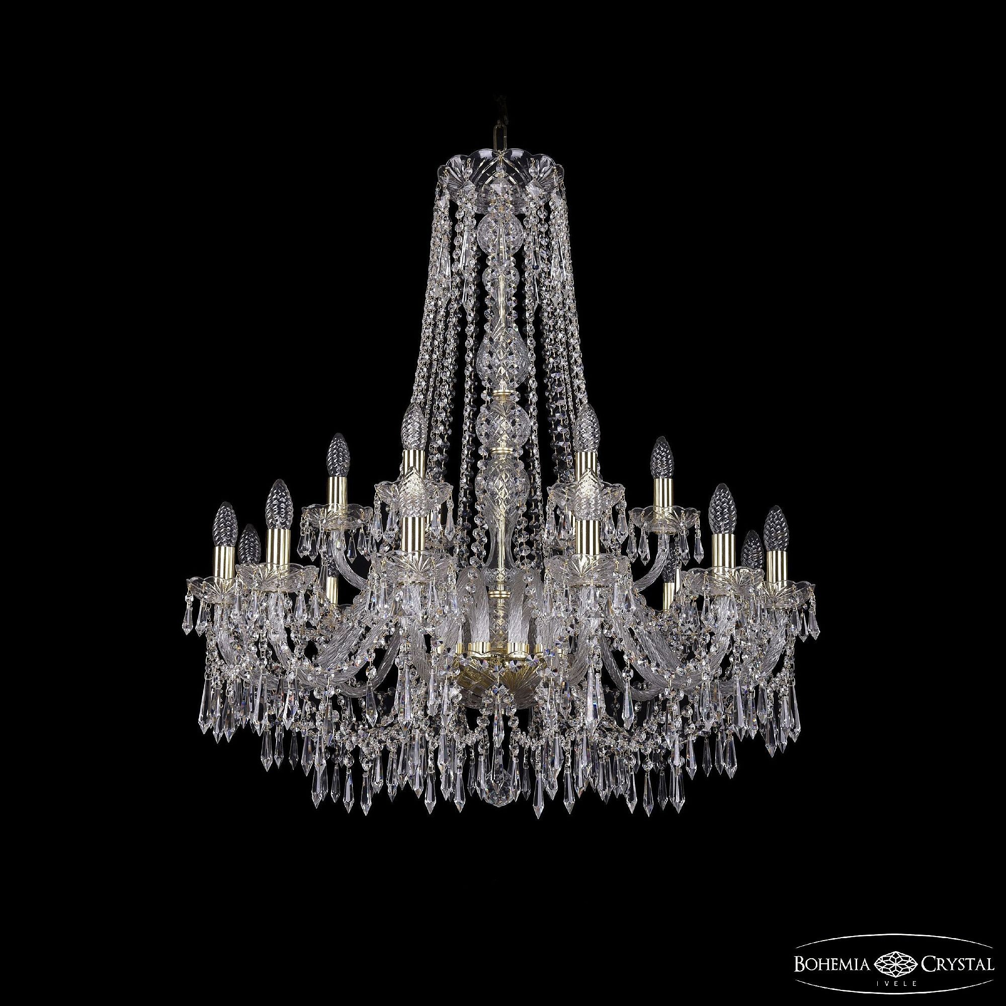 Подвесная хрустальная люстра 1403 Bohemia 1403/12+6/300/h-95 G
