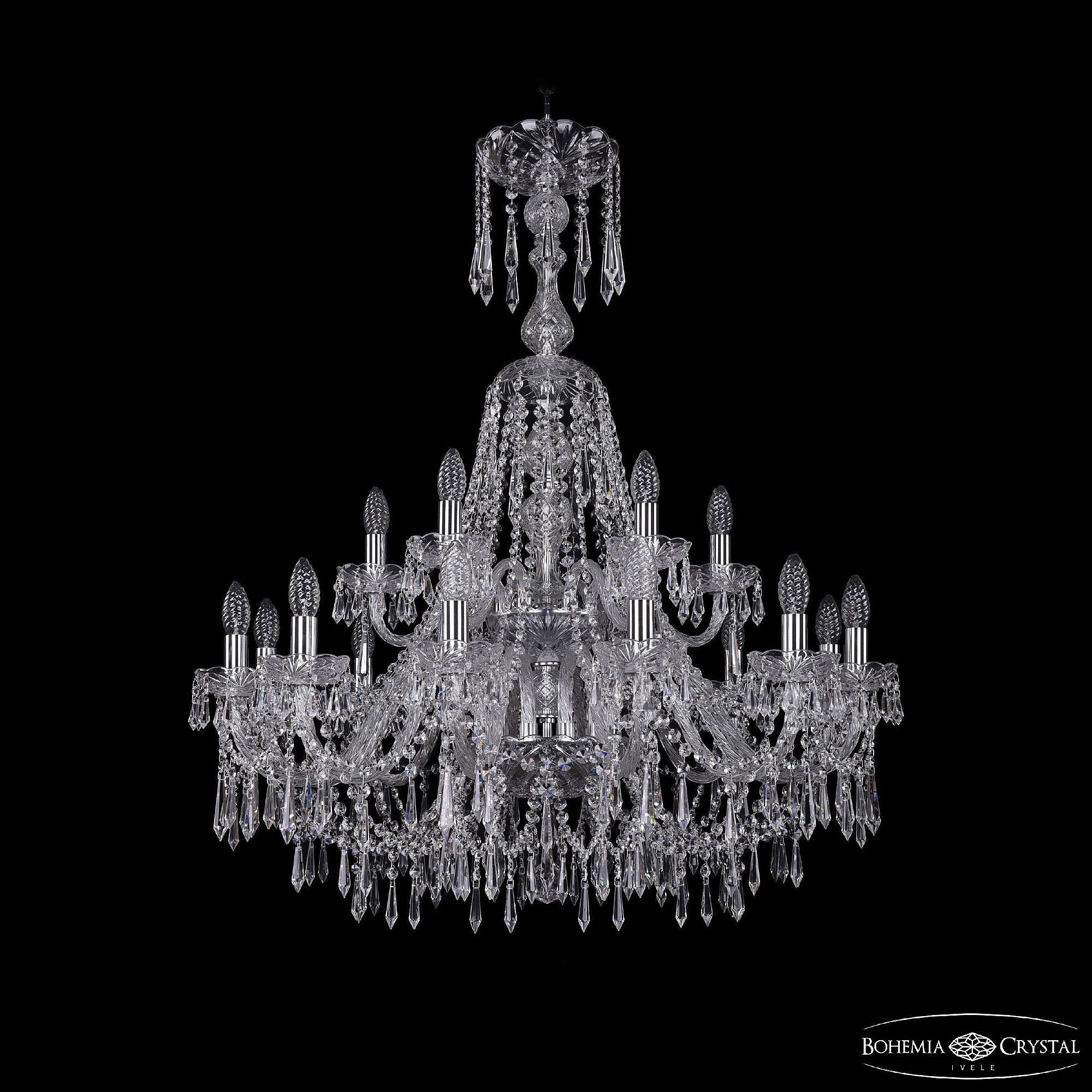 Подвесная хрустальная люстра 1403 Bohemia 1403/12+6/300/XL-100/2d Ni