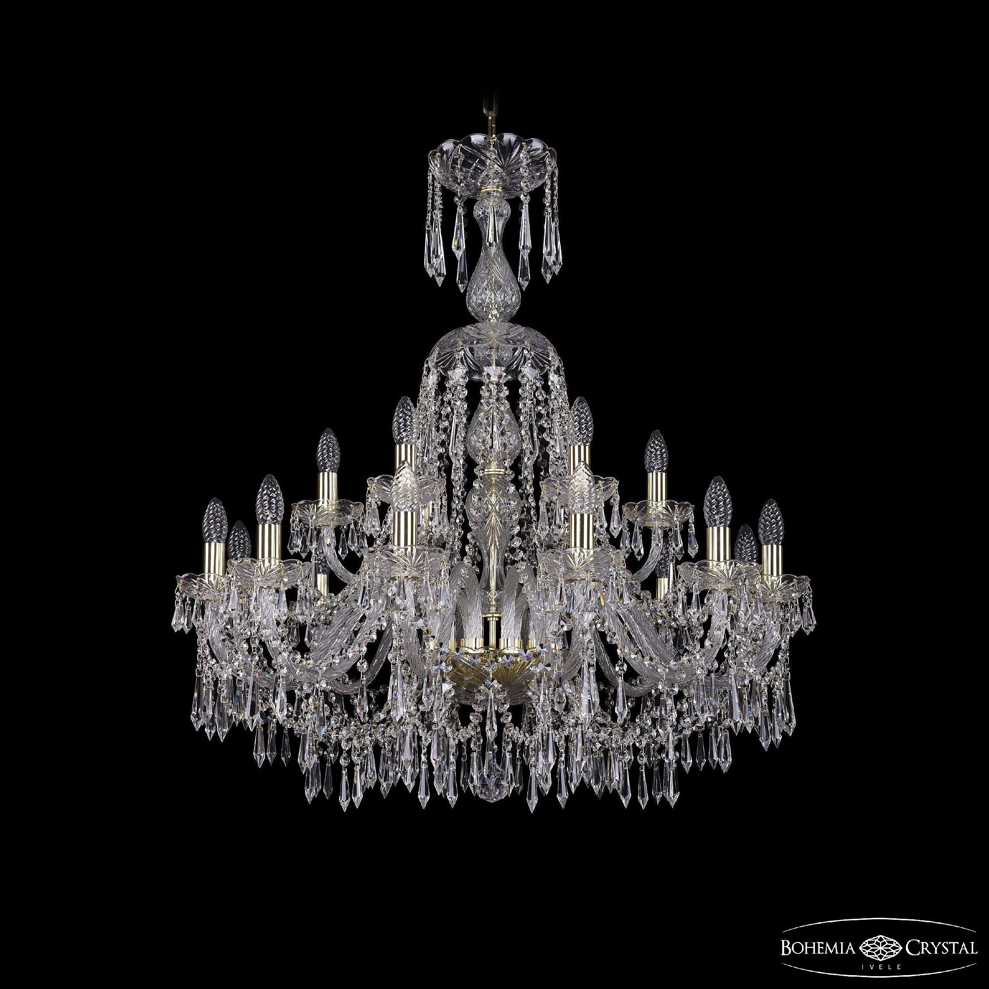 Подвесная хрустальная люстра 1403 Bohemia 1403/12+6/300/XL-95 G