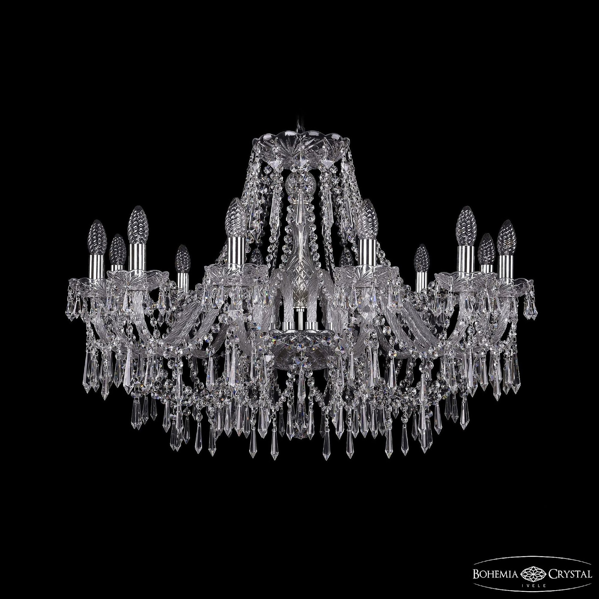 Подвесная хрустальная люстра 1403 Bohemia 1403/12/300 Ni