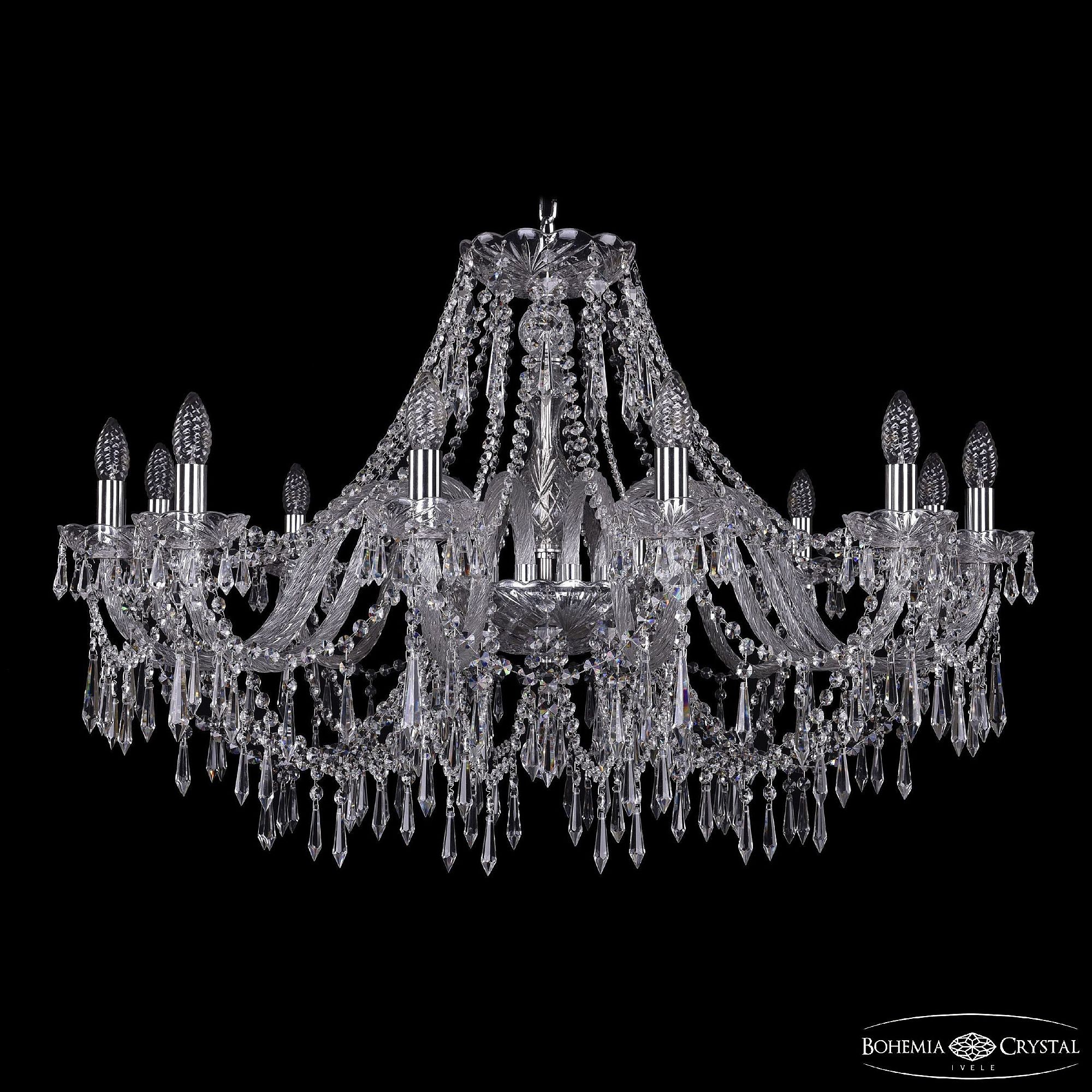 Подвесная хрустальная люстра 1403 Bohemia 1403/12/360 Ni