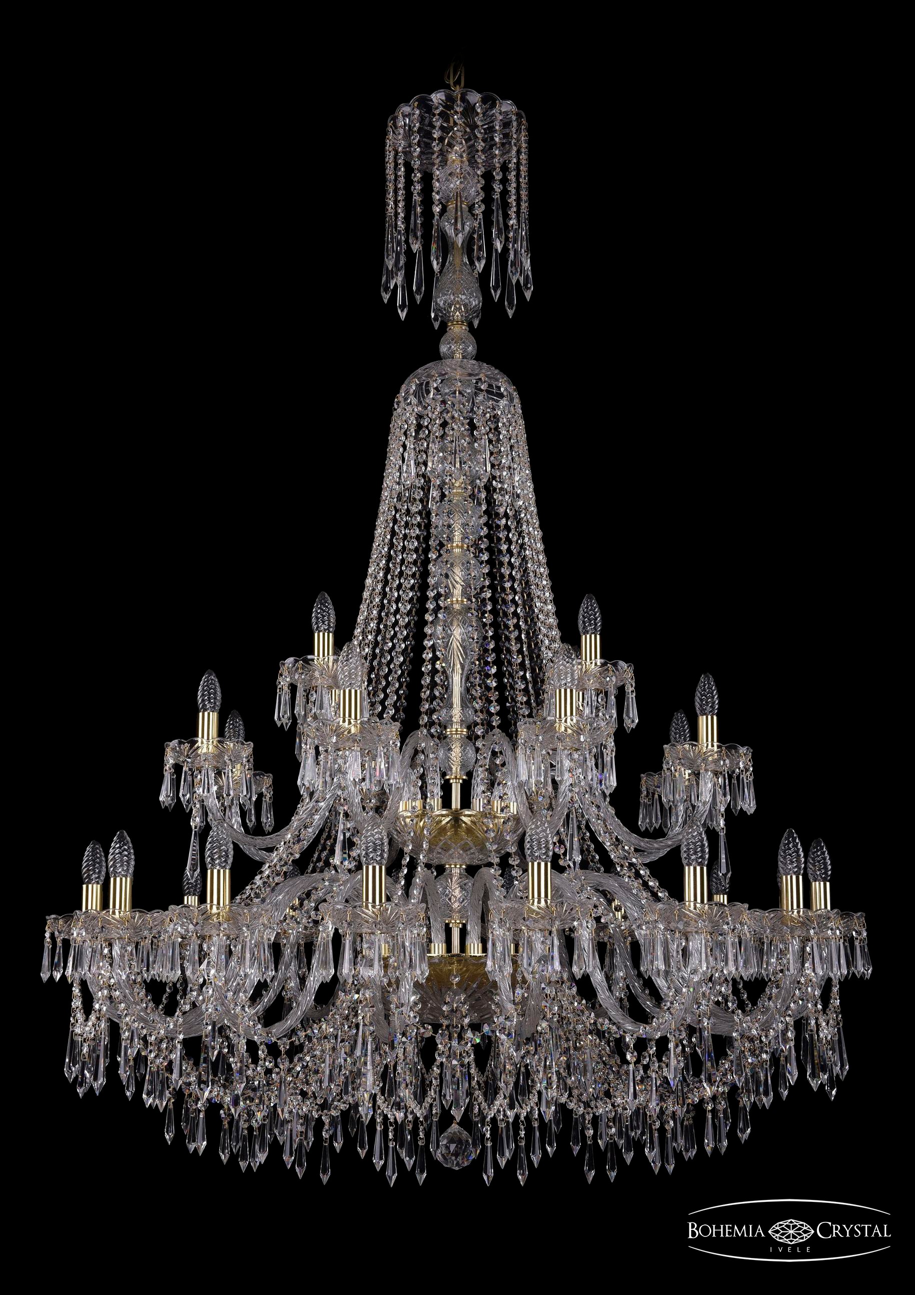 Подвесная хрустальная люстра 1403 Bohemia 1403/16+8+4/400/XL-163/2d G