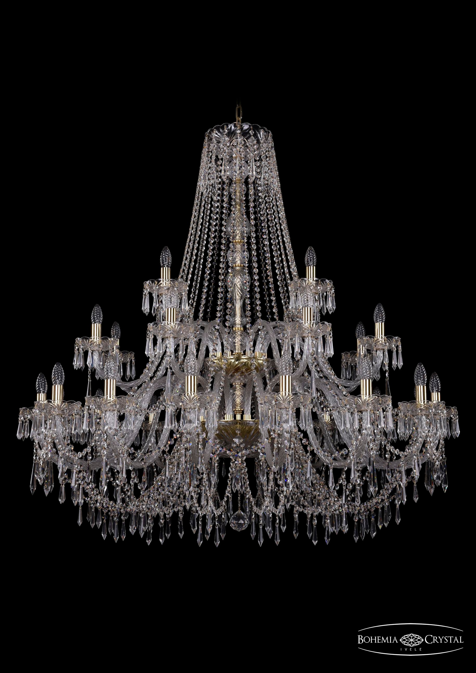 Подвесная хрустальная люстра 1403 Bohemia 1403/16+8+4/460/2d G