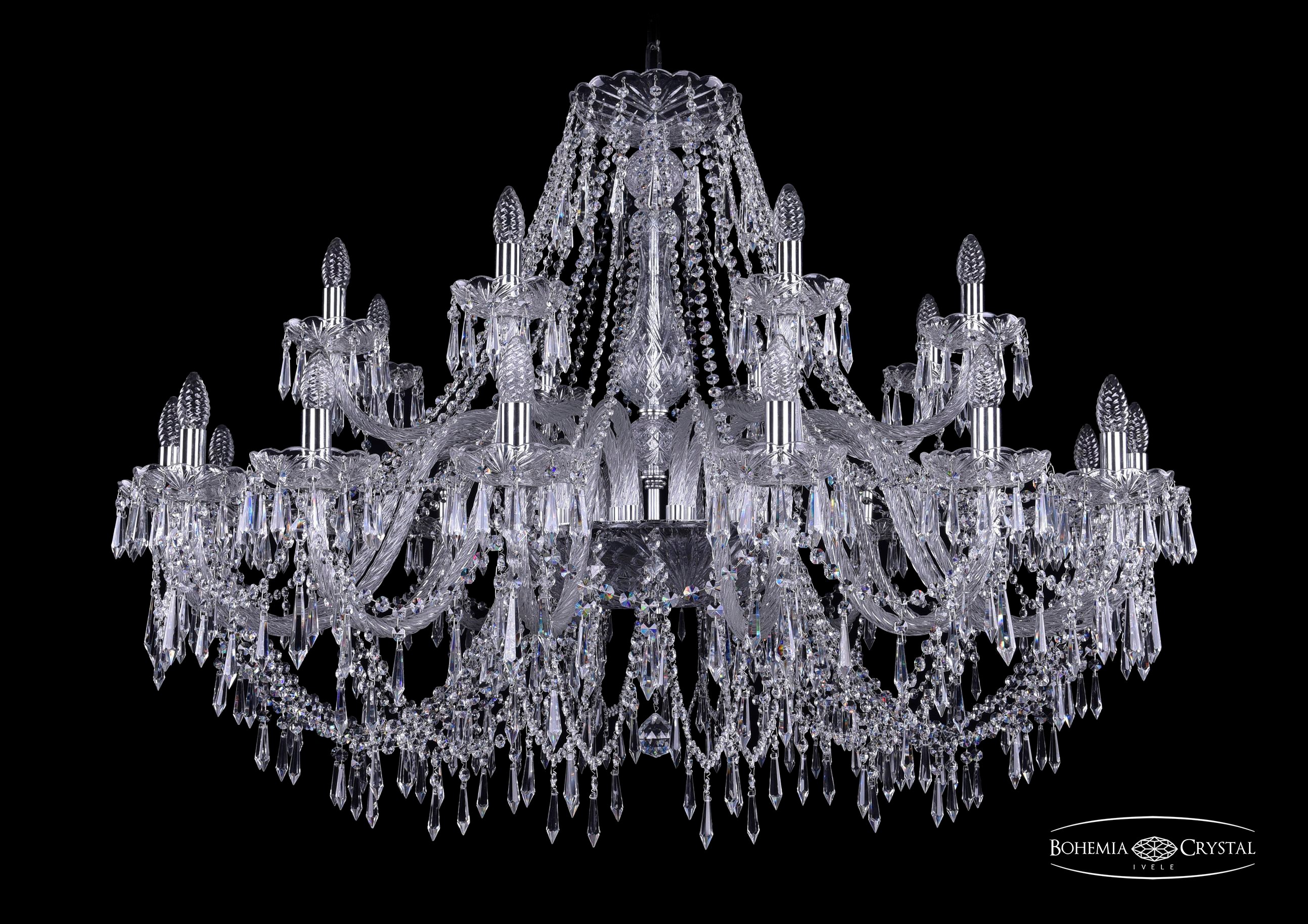 Подвесная хрустальная люстра 1403 Bohemia 1403/16+8/460 Ni