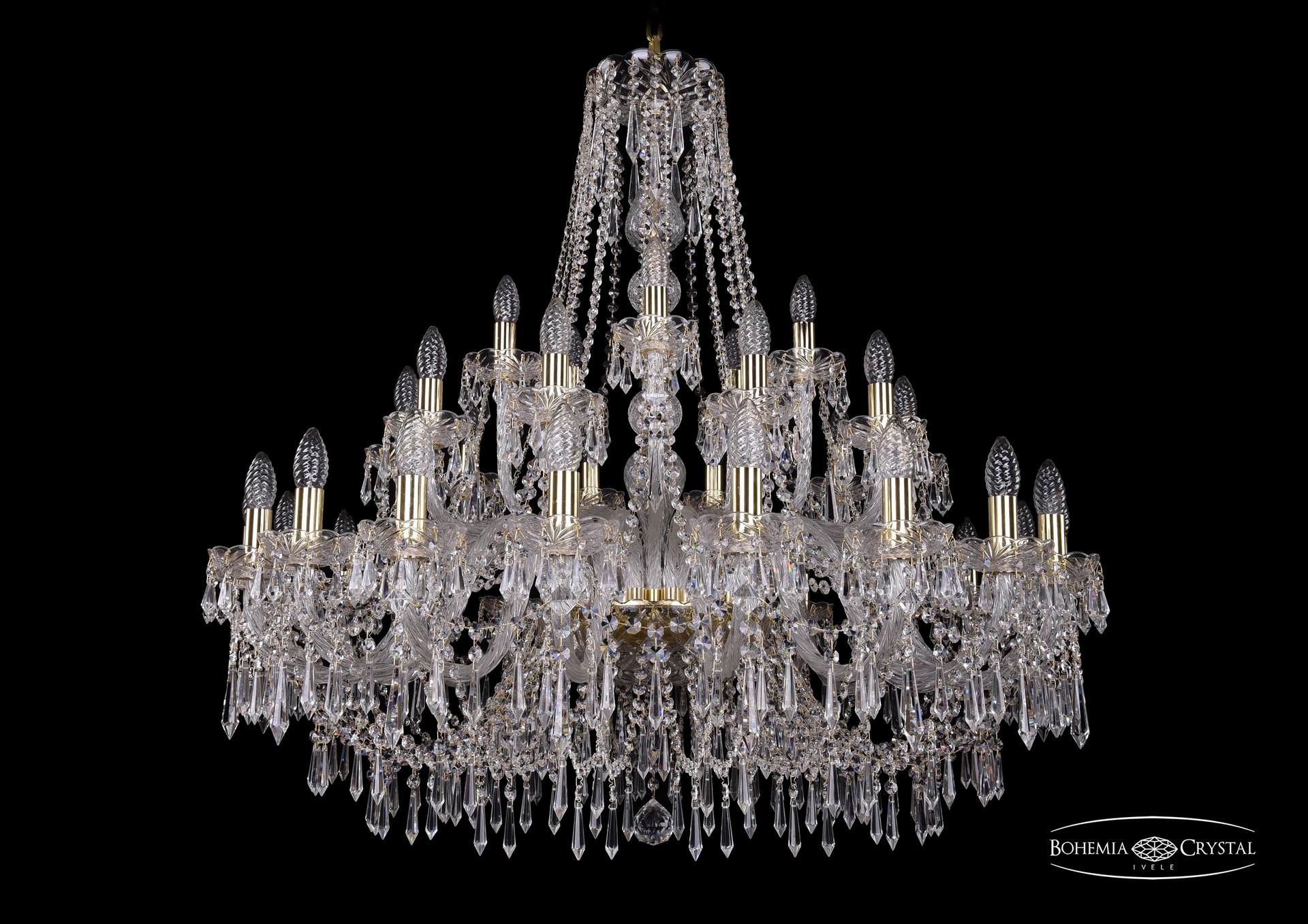 Подвесная хрустальная люстра 1403 Bohemia 1403/20+10+5/360 G