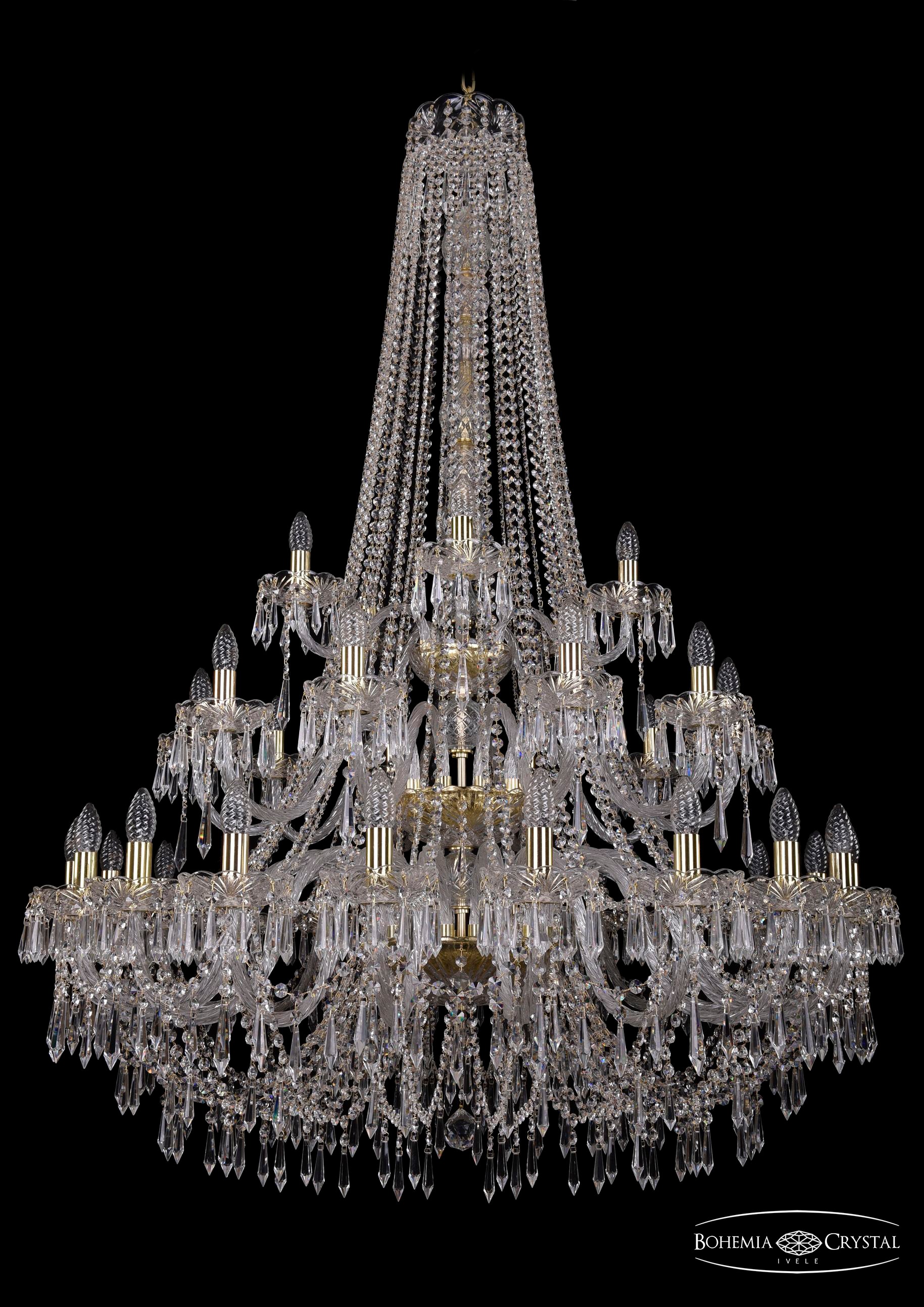 Подвесная хрустальная люстра 1403 Bohemia 1403/20+10+5/400/h-160/3d G