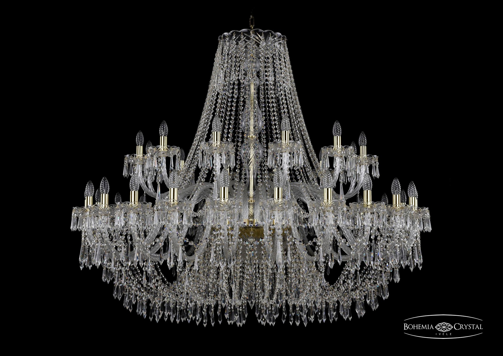 Подвесная хрустальная люстра 1403 Bohemia 1403/24+12/530 G