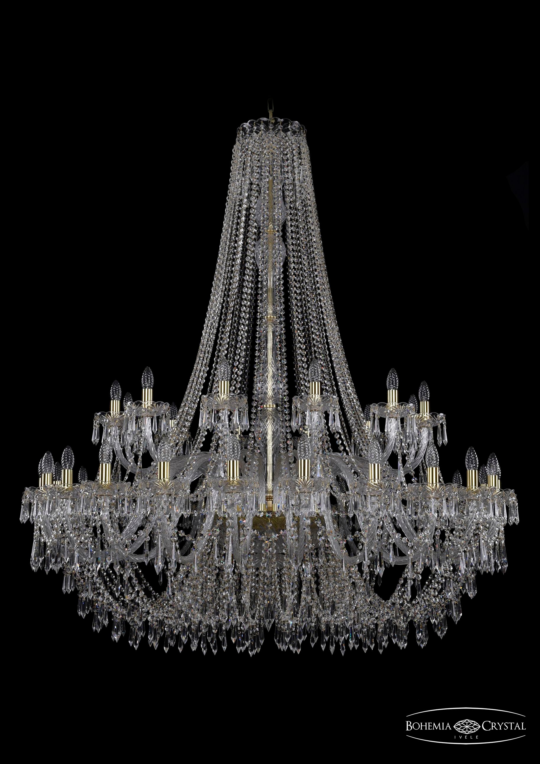 Подвесная хрустальная люстра 1403 Bohemia 1403/24+12/530/h-160 G