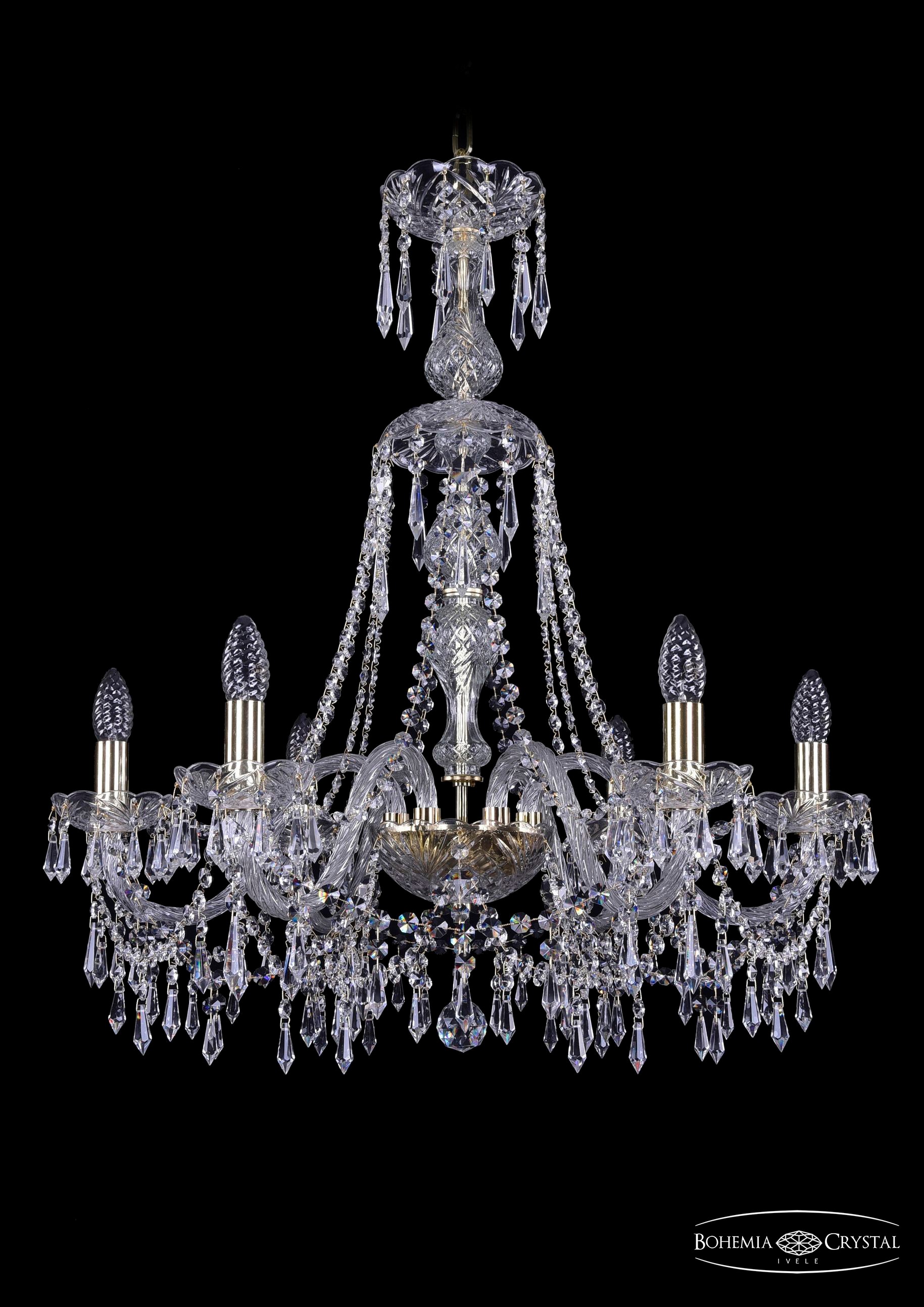 Подвесная хрустальная люстра 1403 Bohemia 1403/6/240/XL-75 G