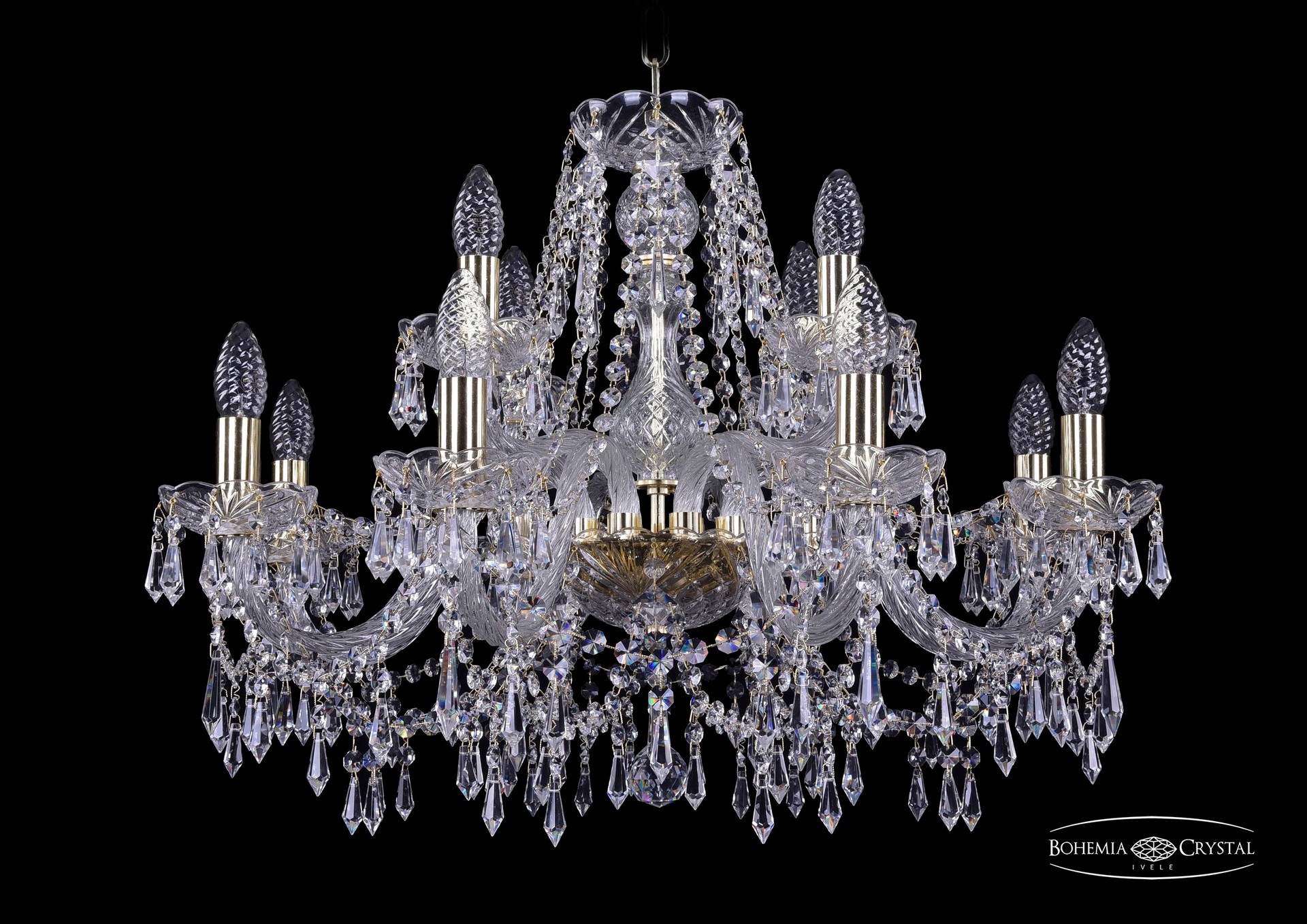 Подвесная хрустальная люстра 1403 Bohemia 1403/8+4/240 G