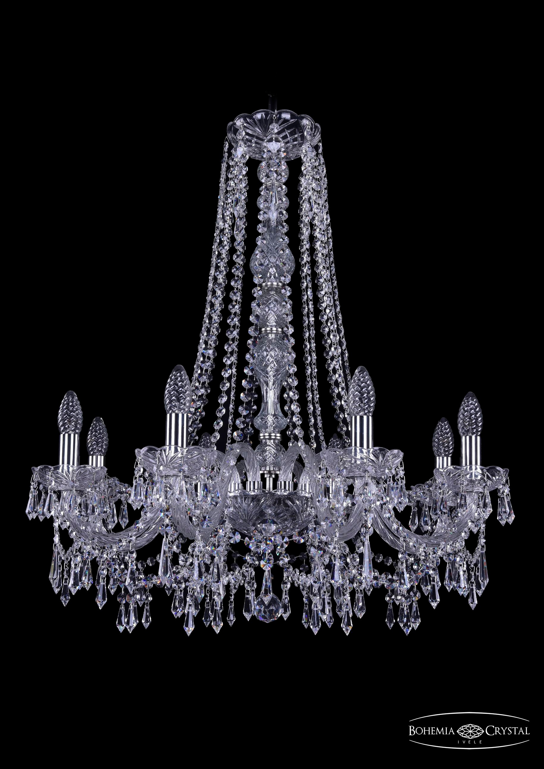 Подвесная хрустальная люстра 1403 Bohemia 1403/8/240/h-76 Ni